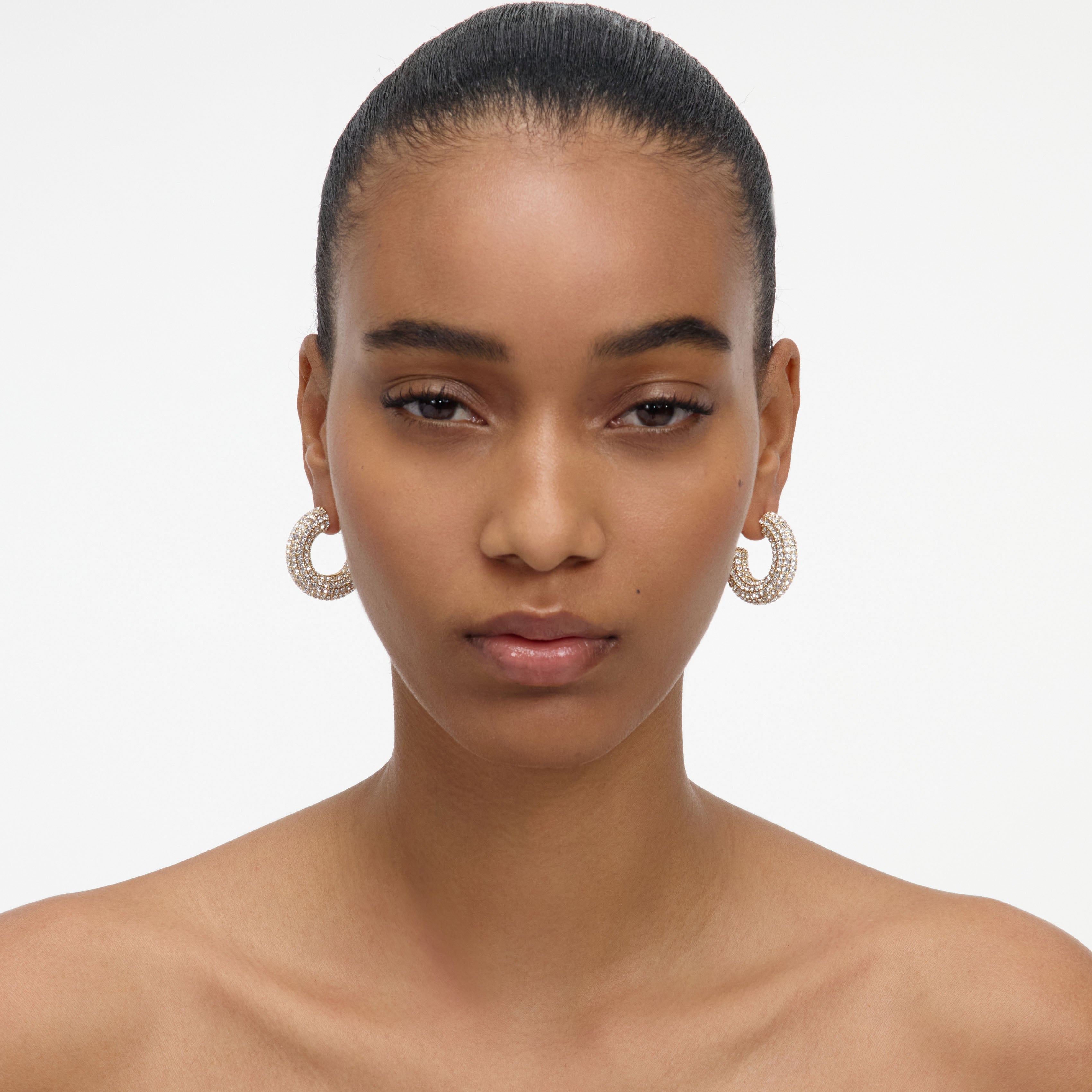 Self Portrait Gold Crystal Hoop Ohrringe Gold Kristall