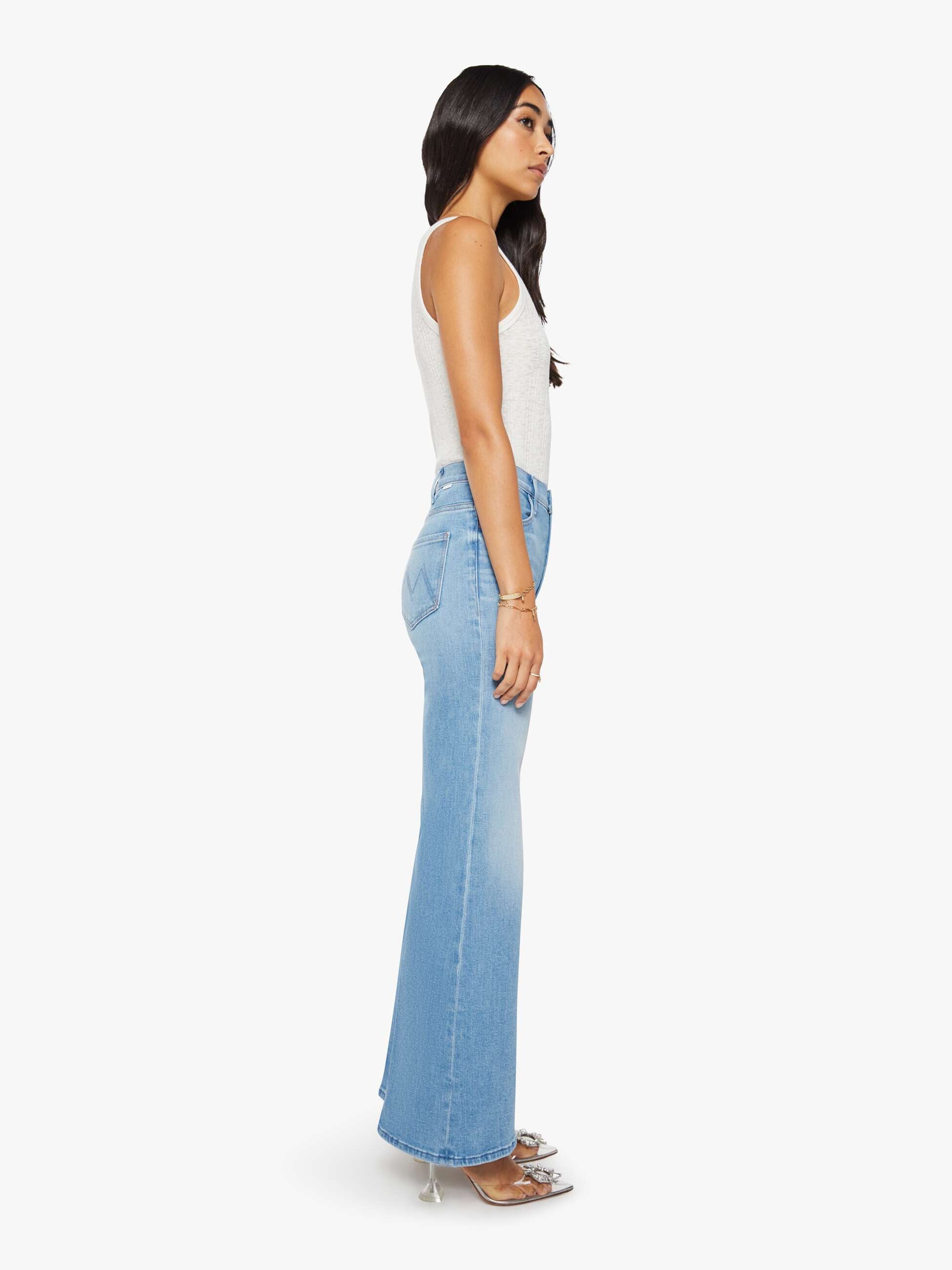 Mother Hustler Roller Sneak Jeans Room Service Hellblau