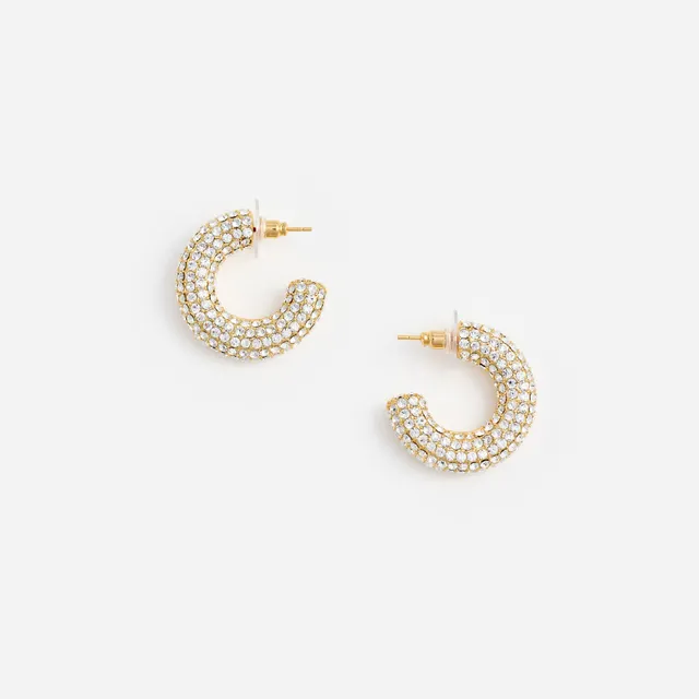 Self Portrait Gold Crystal Hoop Ohrringe Gold Kristall