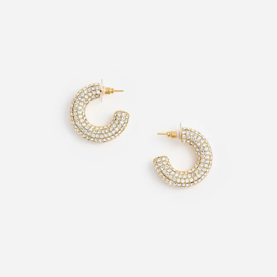 Self Portrait Gold Crystal Hoop Ohrringe Gold Kristall