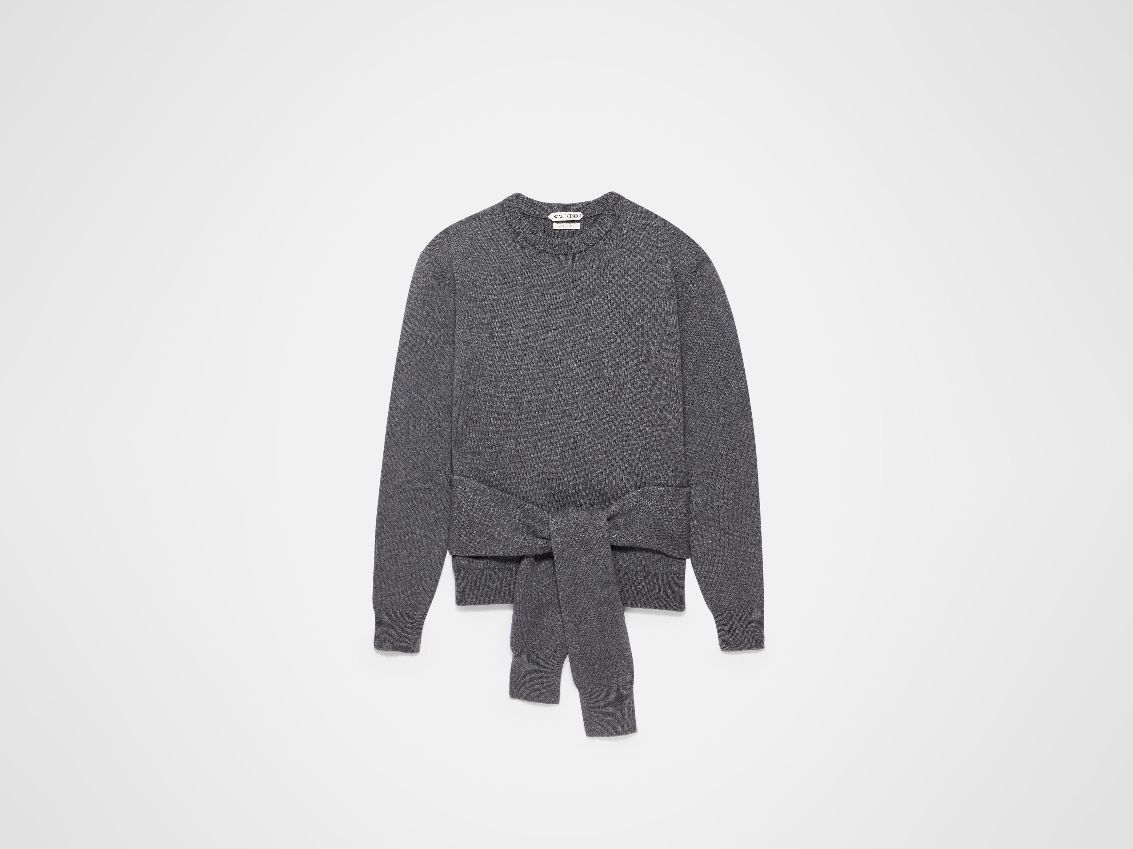 J.W.Anderson Sleeve-Tie Jumper Charcoal Melange Damen