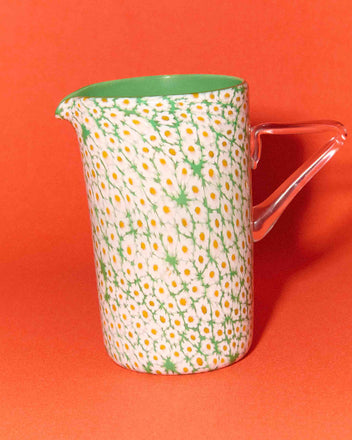 J.W.Anderson Tableware Full Murrina Glas Weiß Grün Murano Handglas