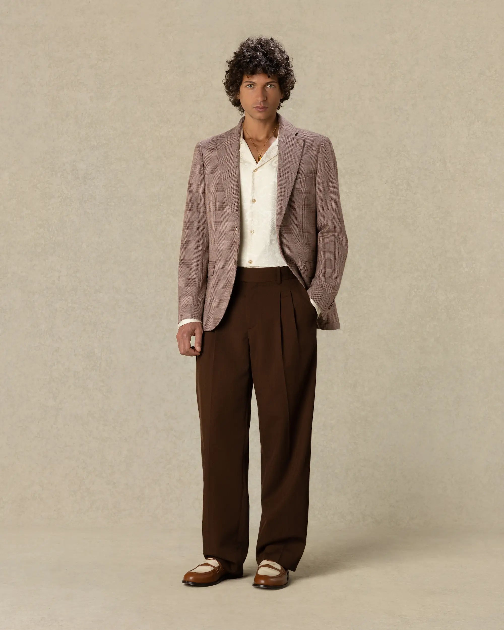 Drôle De Monsieur Prince Of Wales Single Breasted Jacket Sakko Braun
