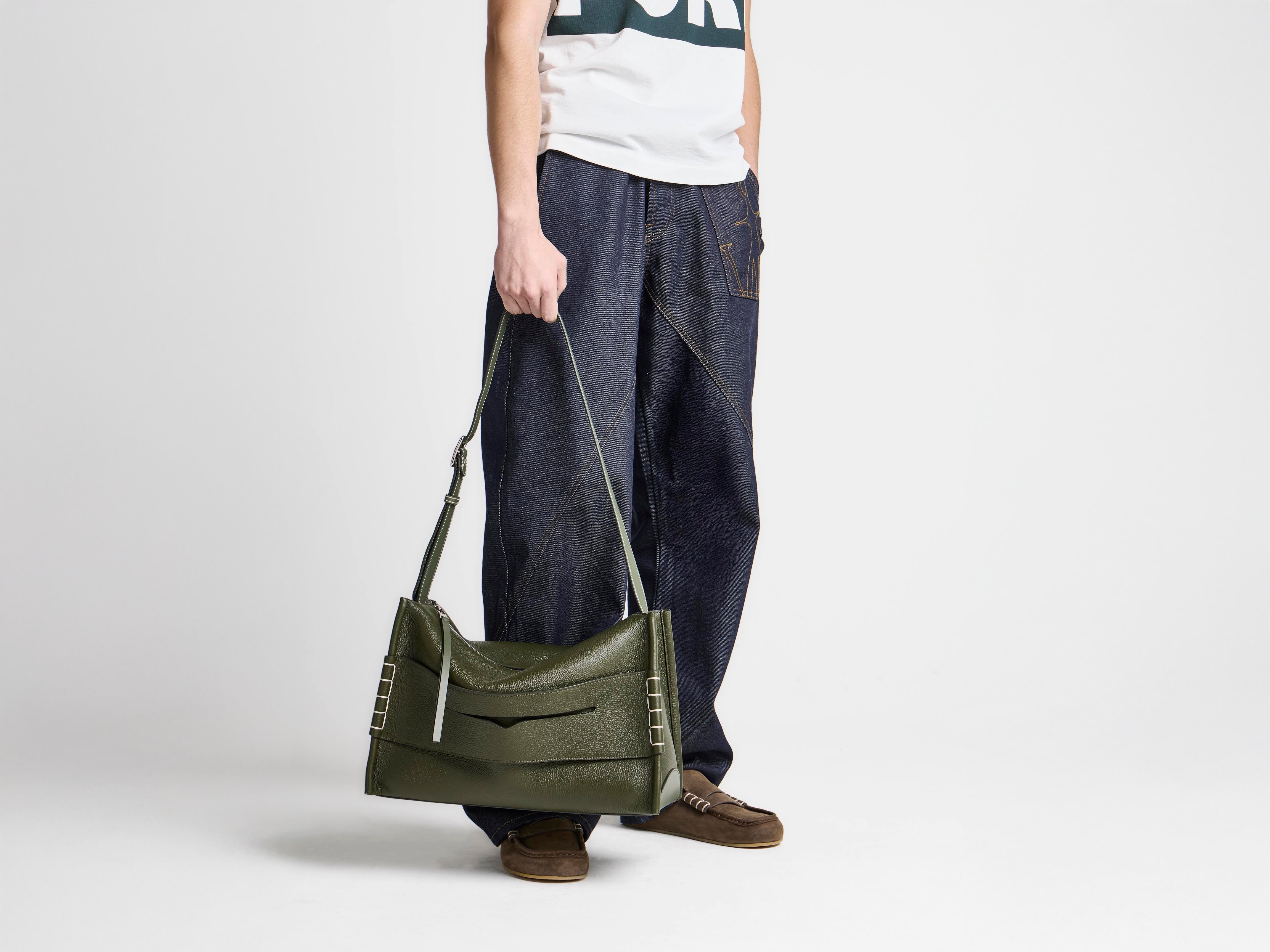 J.W.Anderson Messenger Loafer Tasche Khaki Leder