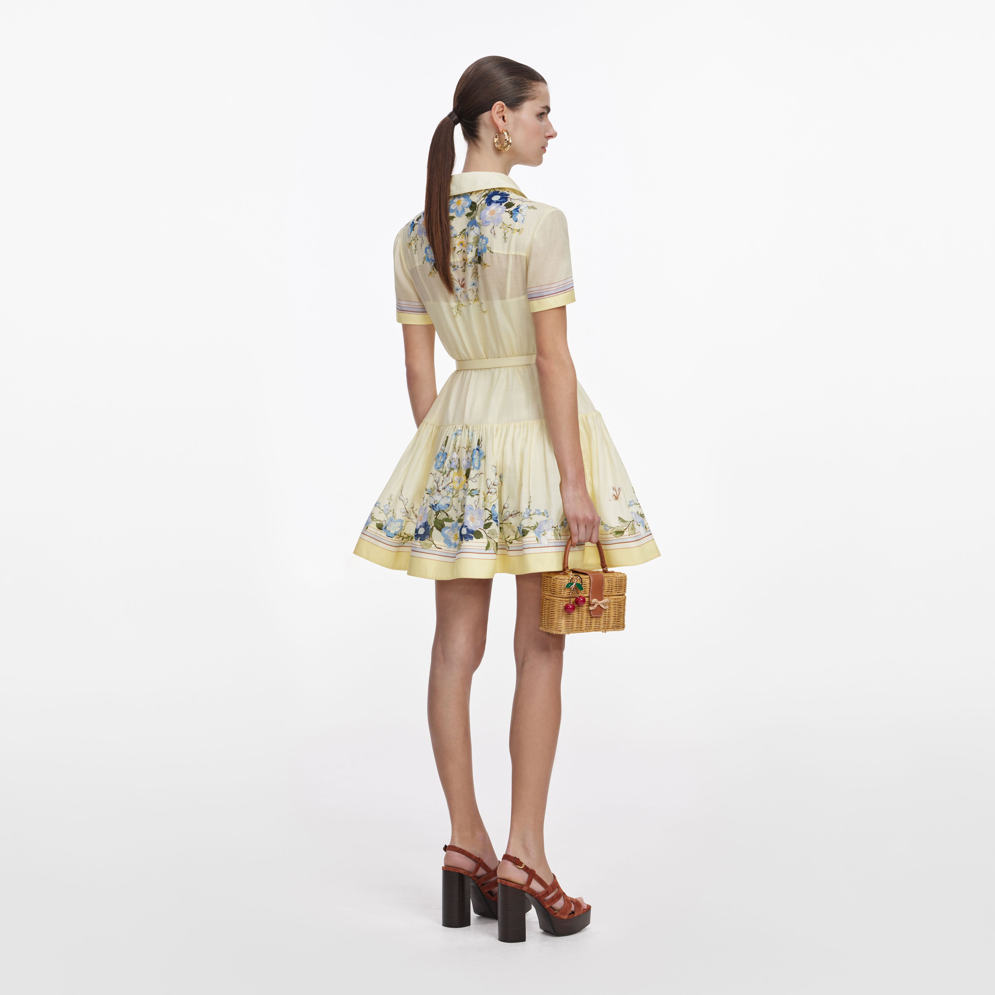 Self Portrait Yellow Floral Organza Minikleid Gelb Blumen