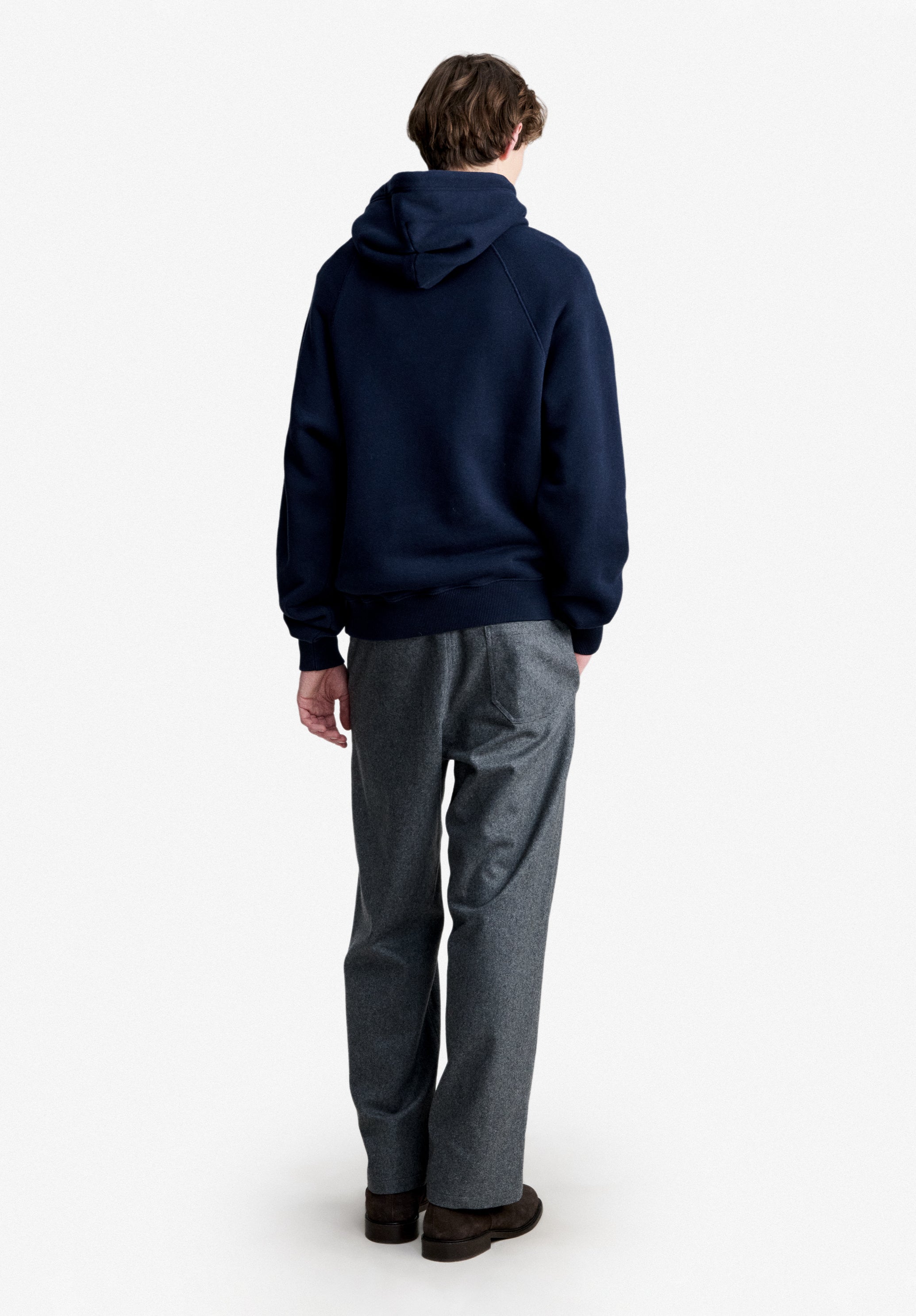 A.P.C. marineblauer Hoodie Bio-Baumwolle Raglan