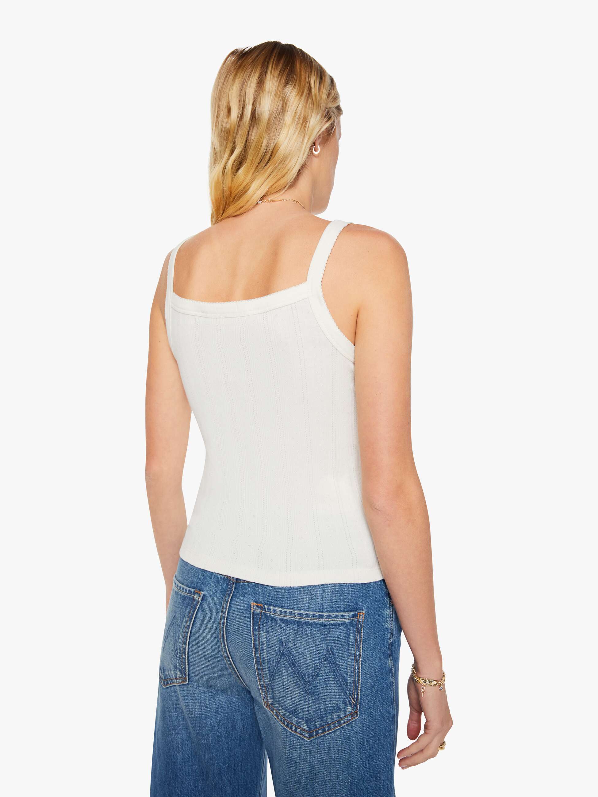 Mother Teeny Weeny Tank Top Whisper White Baumwolle