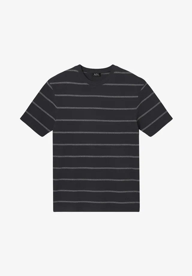 A.P.C. Streifen T-Shirt schwarz Bio-Baumwolle