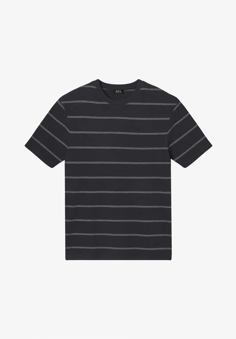 A.P.C. Streifen T-Shirt schwarz Bio-Baumwolle