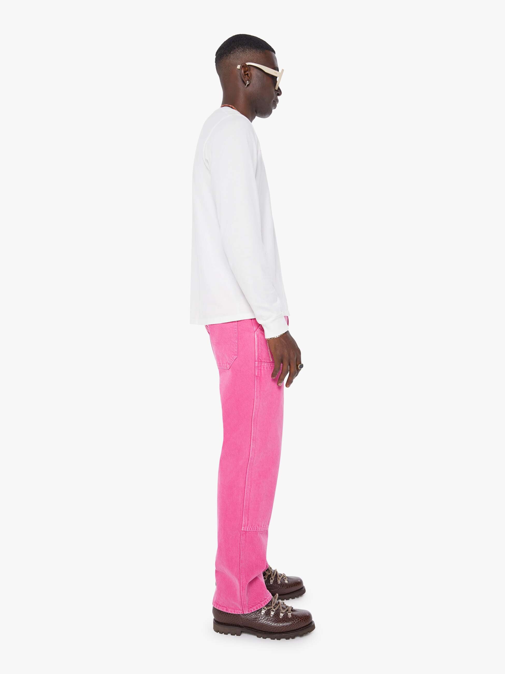 Mother The Big Shot Carpenter Jeans Pink Baumwolle