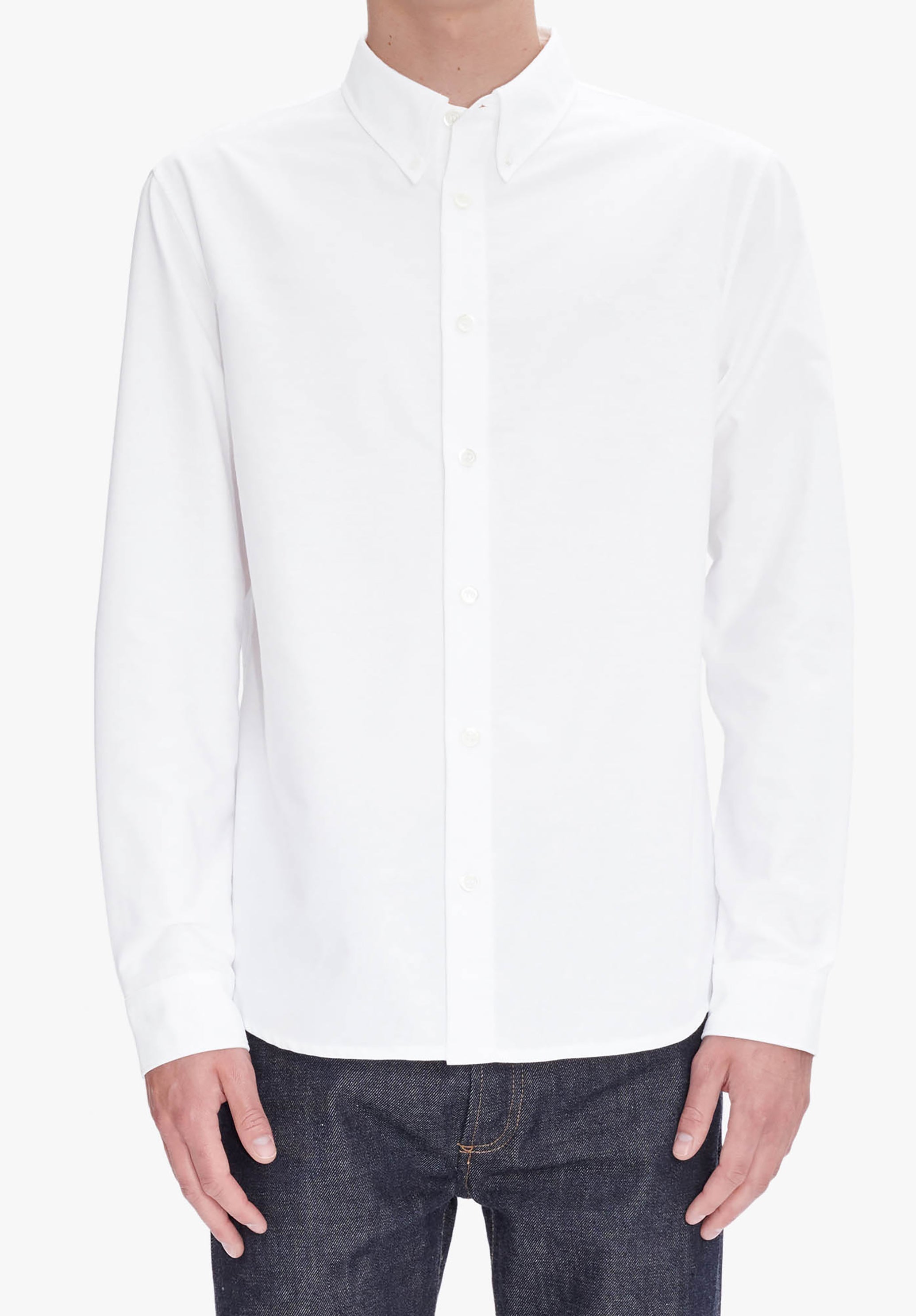 A.P.C. Greg Hemd Bio-Baumwolle Knopfkragen Stickerei
