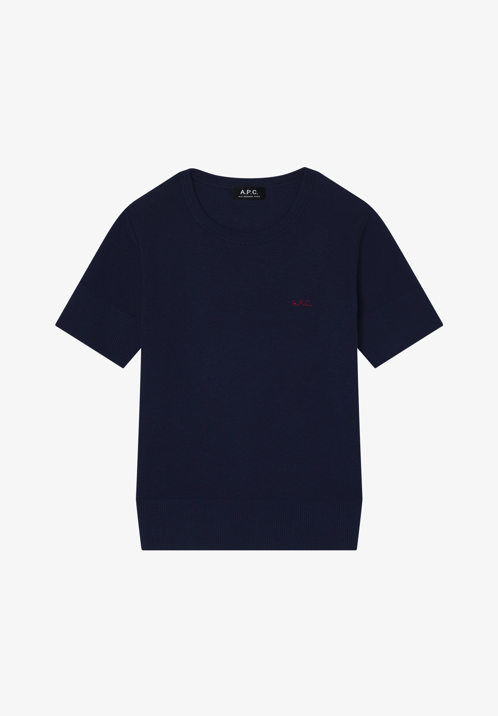 A.P.C. Mikro Logo T-Shirt marine Bio-Baumwolle