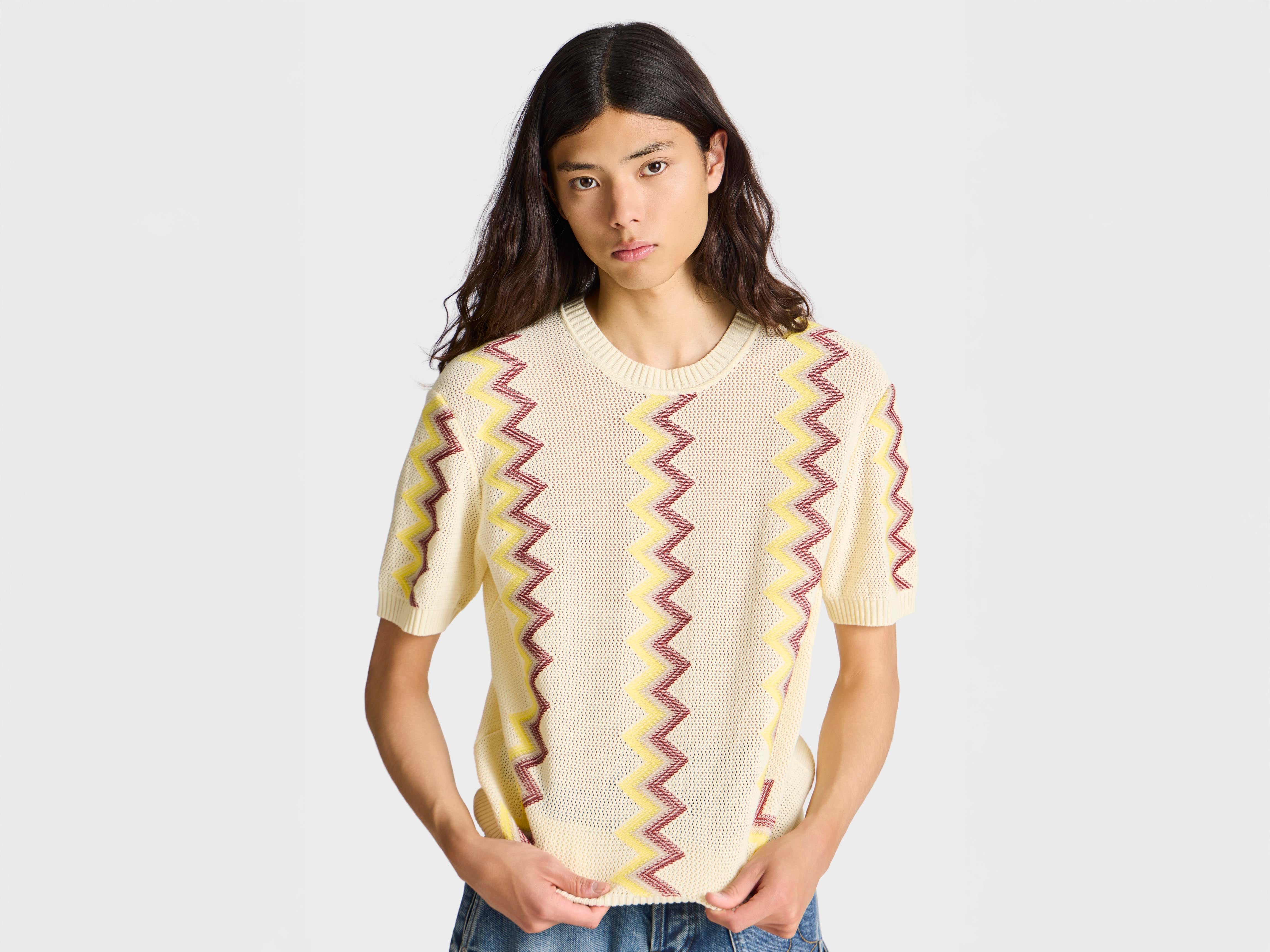 J.W.Anderson Knitwear Chevron Jumper Herren Elfenbein