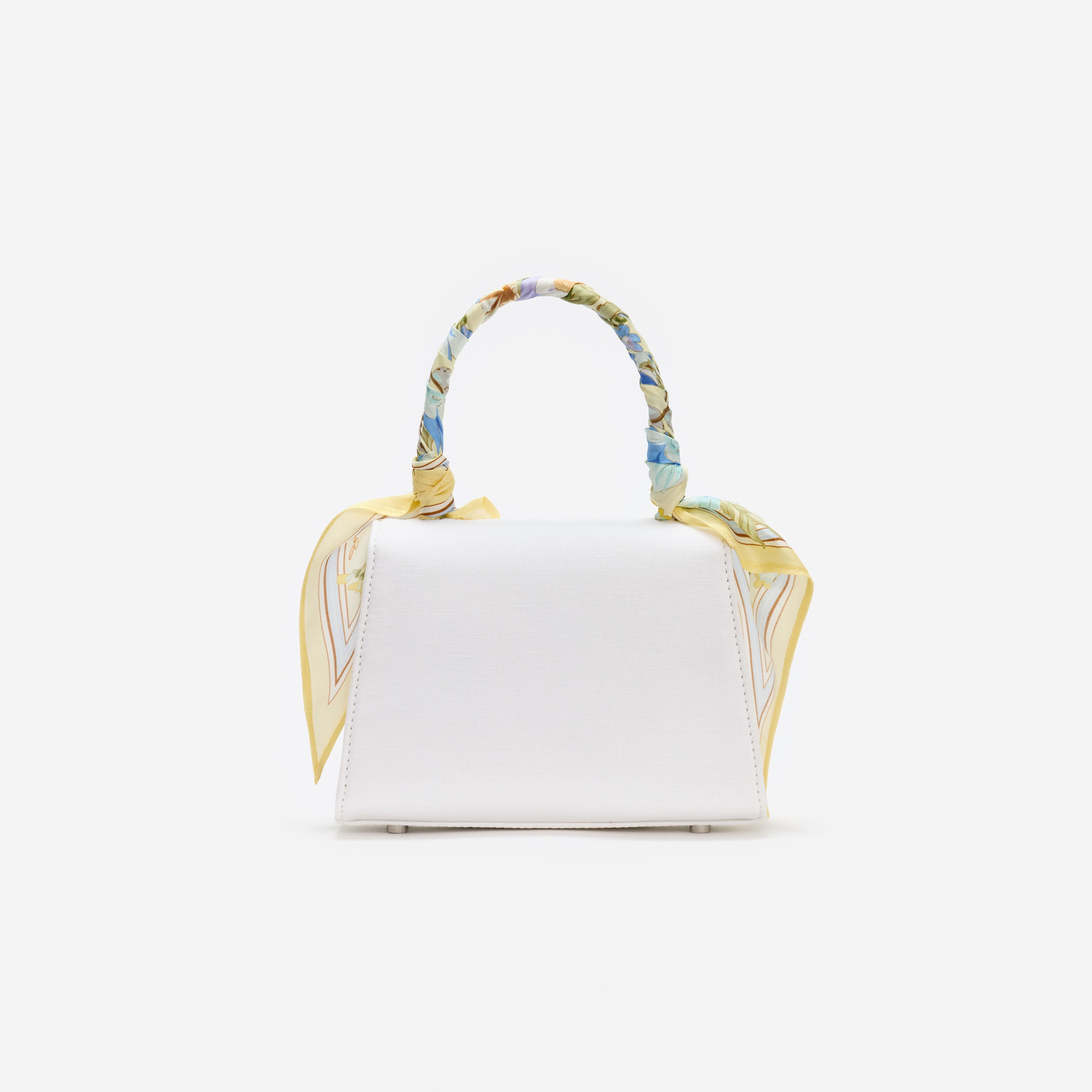 Self Portrait Handbags Cream Linen Yellow Floral Mini Tasche Creme Leinen