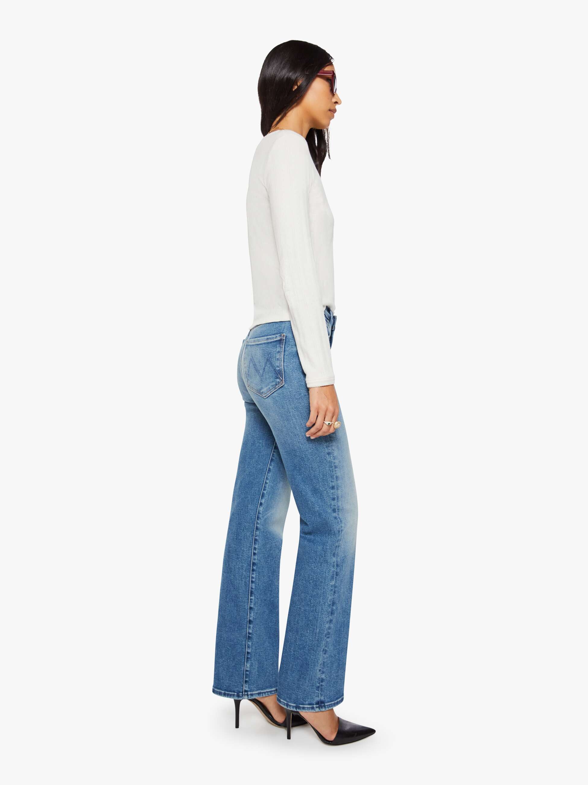 MOTHER The Kick It Jeans Bitchin Mittelblau Straight