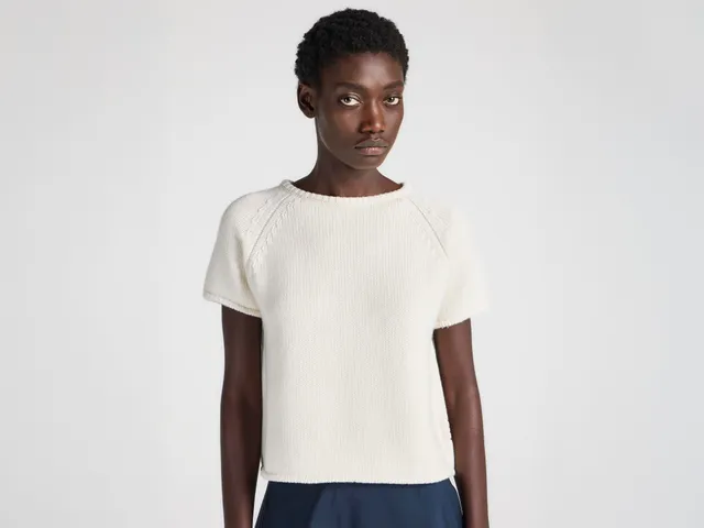 J.W.Anderson Knitwear Strick T-Shirt Damen Ivory Baumwolle