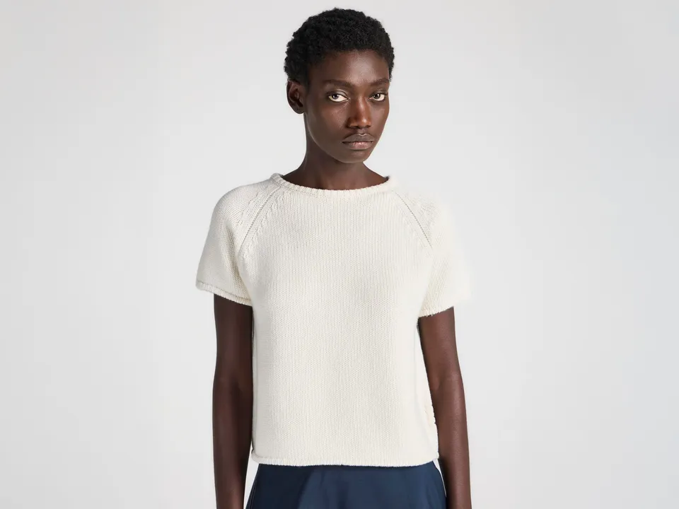 J.W.Anderson Knitwear Strick T-Shirt Damen Ivory Baumwolle
