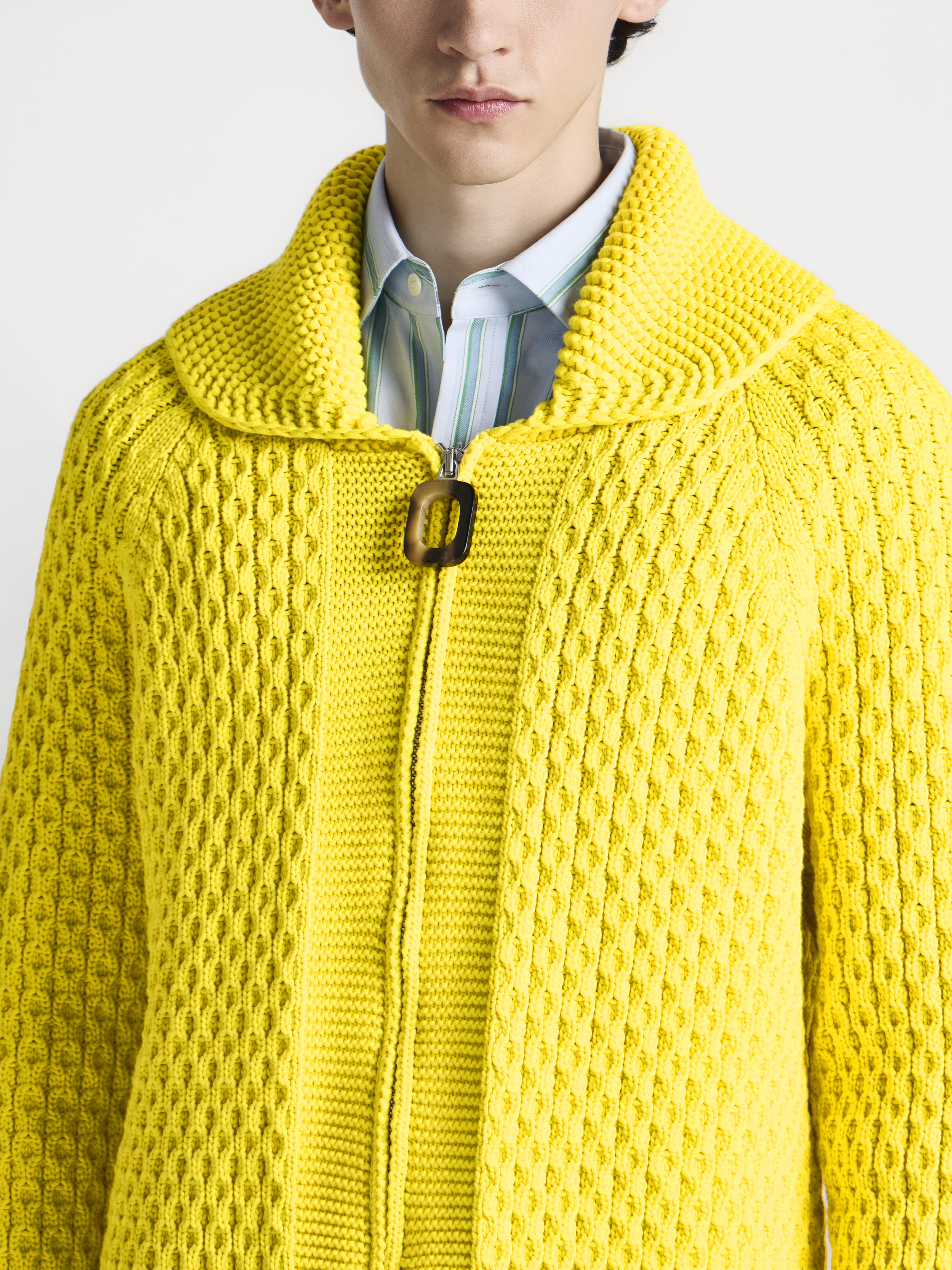 J.W. Anderson Cable Zip Jumper Herren Strickjacke Gelb