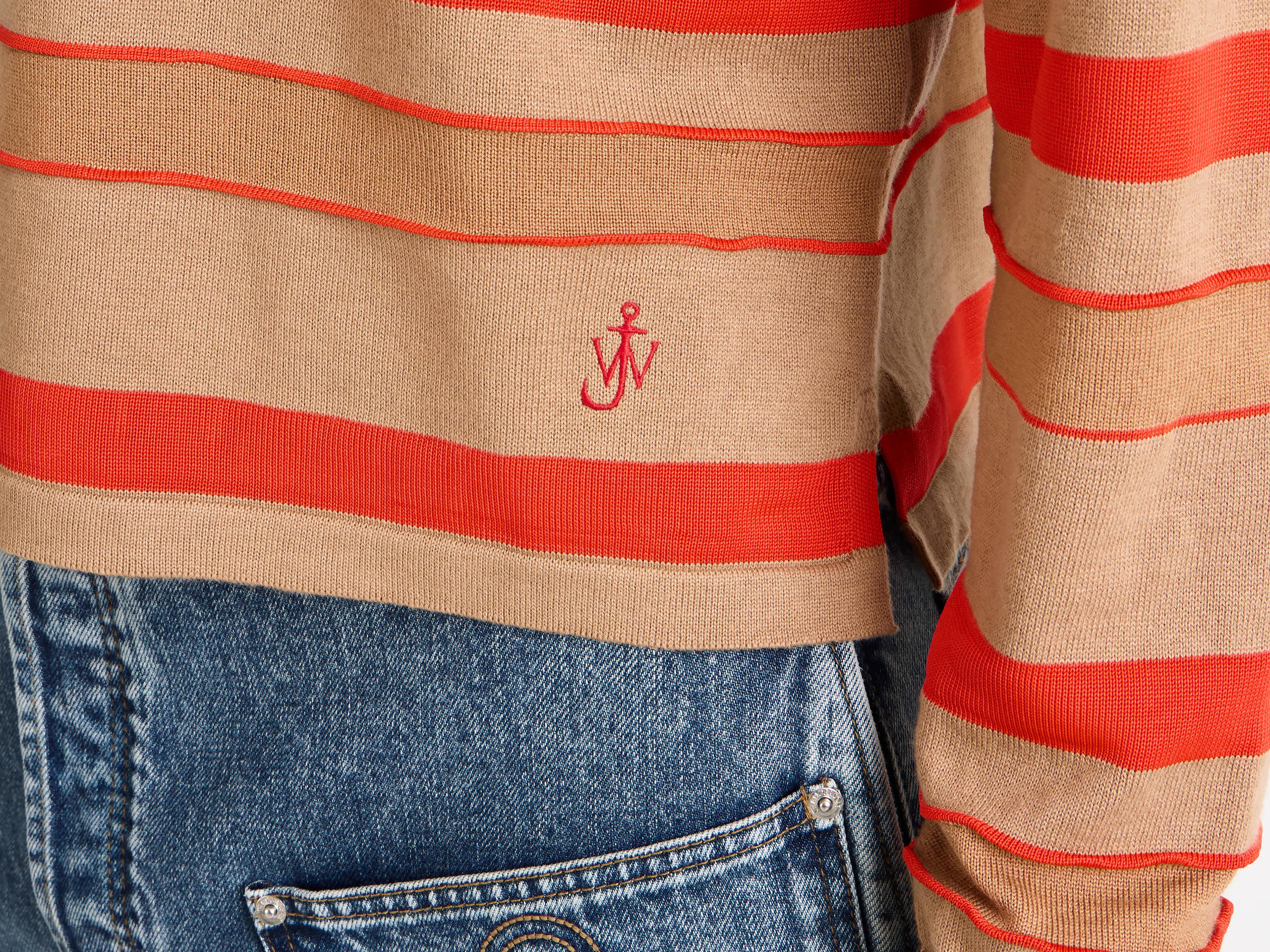 J.W.Anderson Rugby Polo Strick Biscuit Gestreift Herren