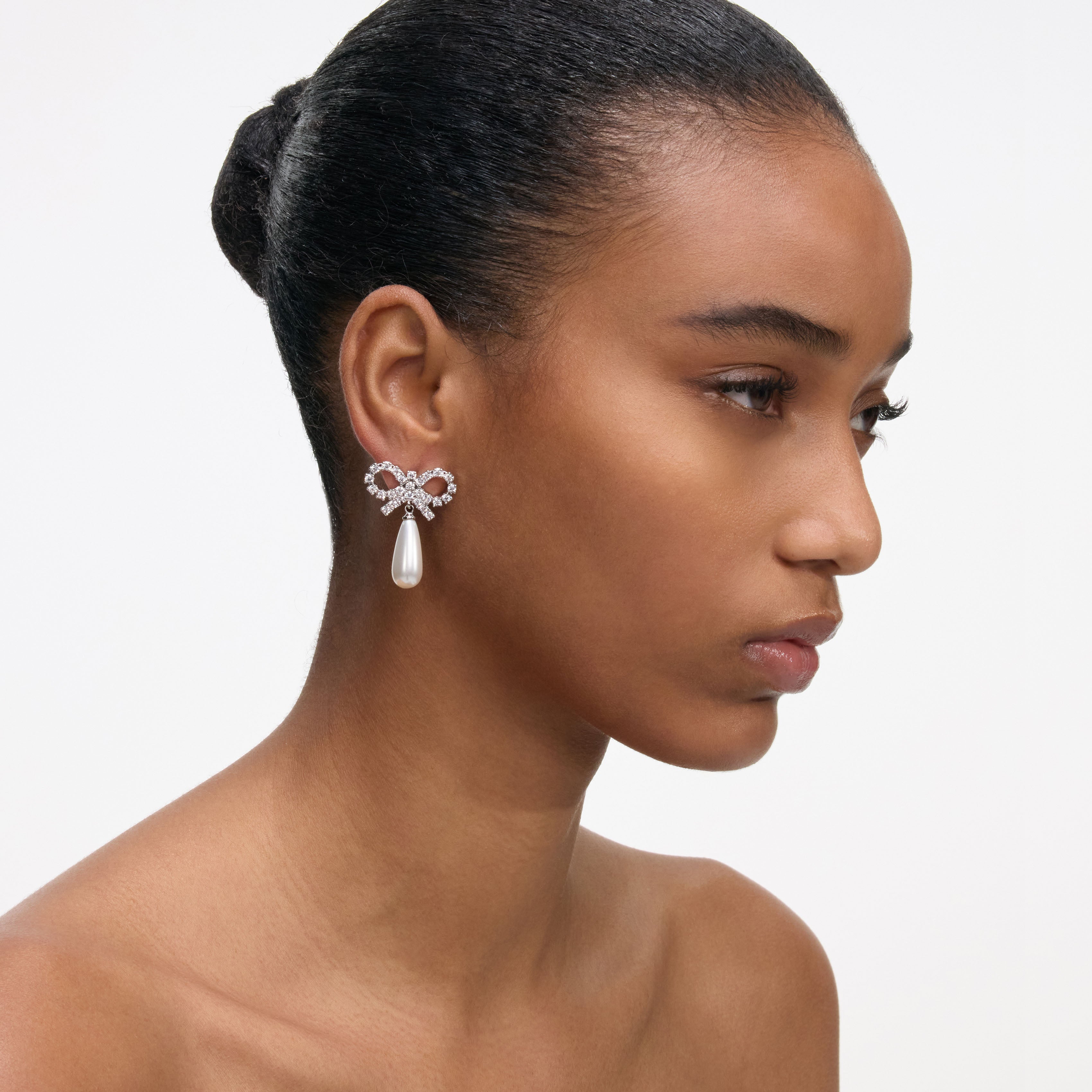 Self Portrait Jewellery Crystal Bow Ohrringe Creme One Size