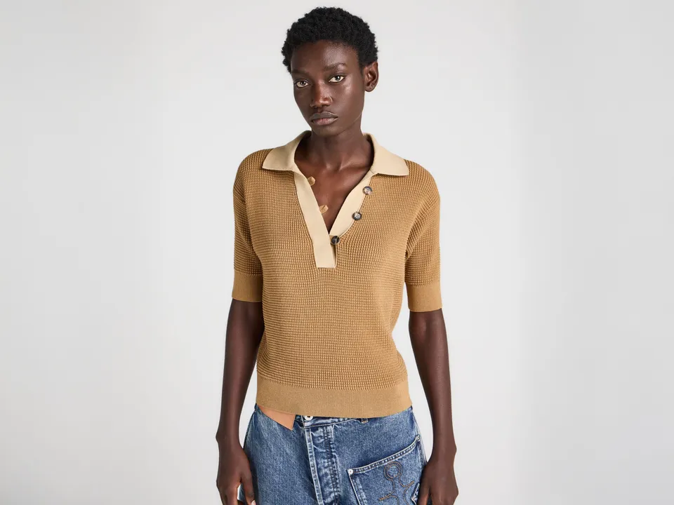 J.W.Anderson Knitwear CL Knitted Polo Top Stricktop KW1569
