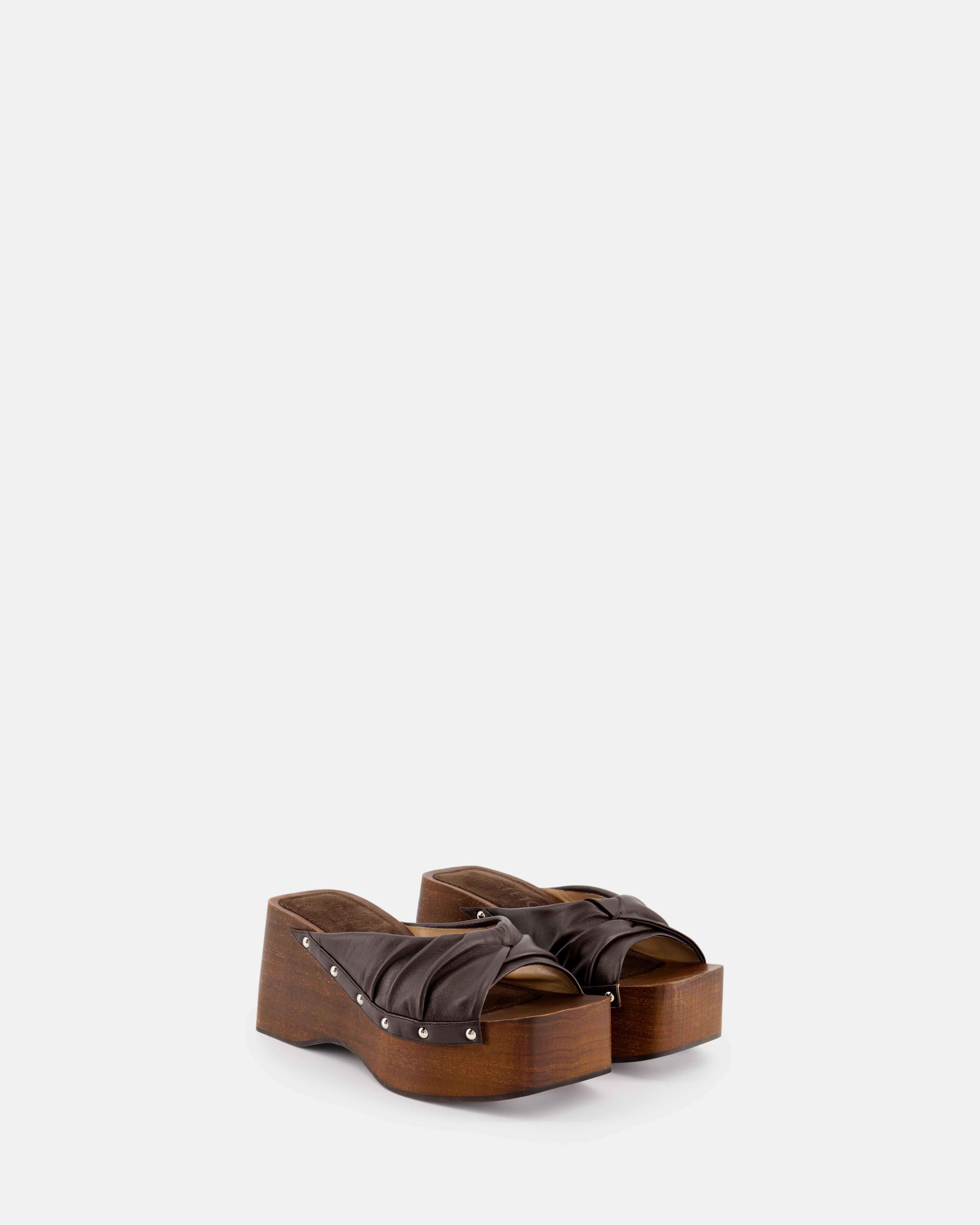Nodaleto Bulla Mellow Wedge Clogs Braun 80 mm