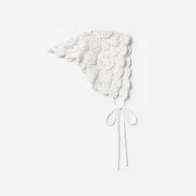 Self Portrait White Crochet Bandana Tuch Weiß One Size