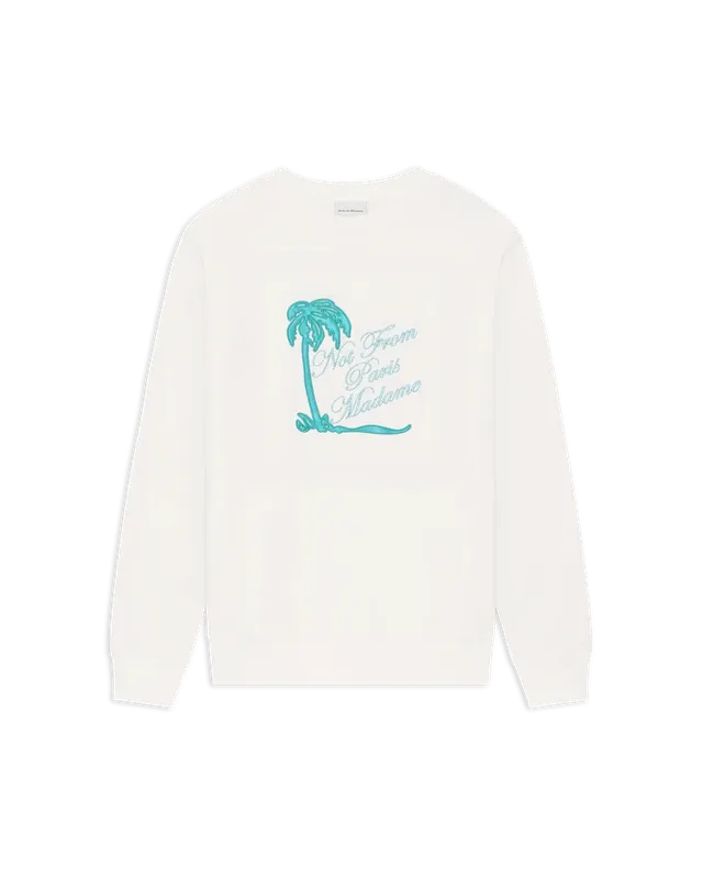 Drôle De Monsieur Slogan Palmiers Sweatshirt Off-White