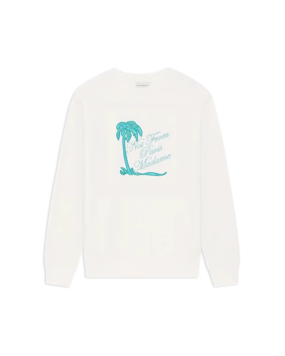 Drôle De Monsieur Slogan Palmiers Sweatshirt Off-White