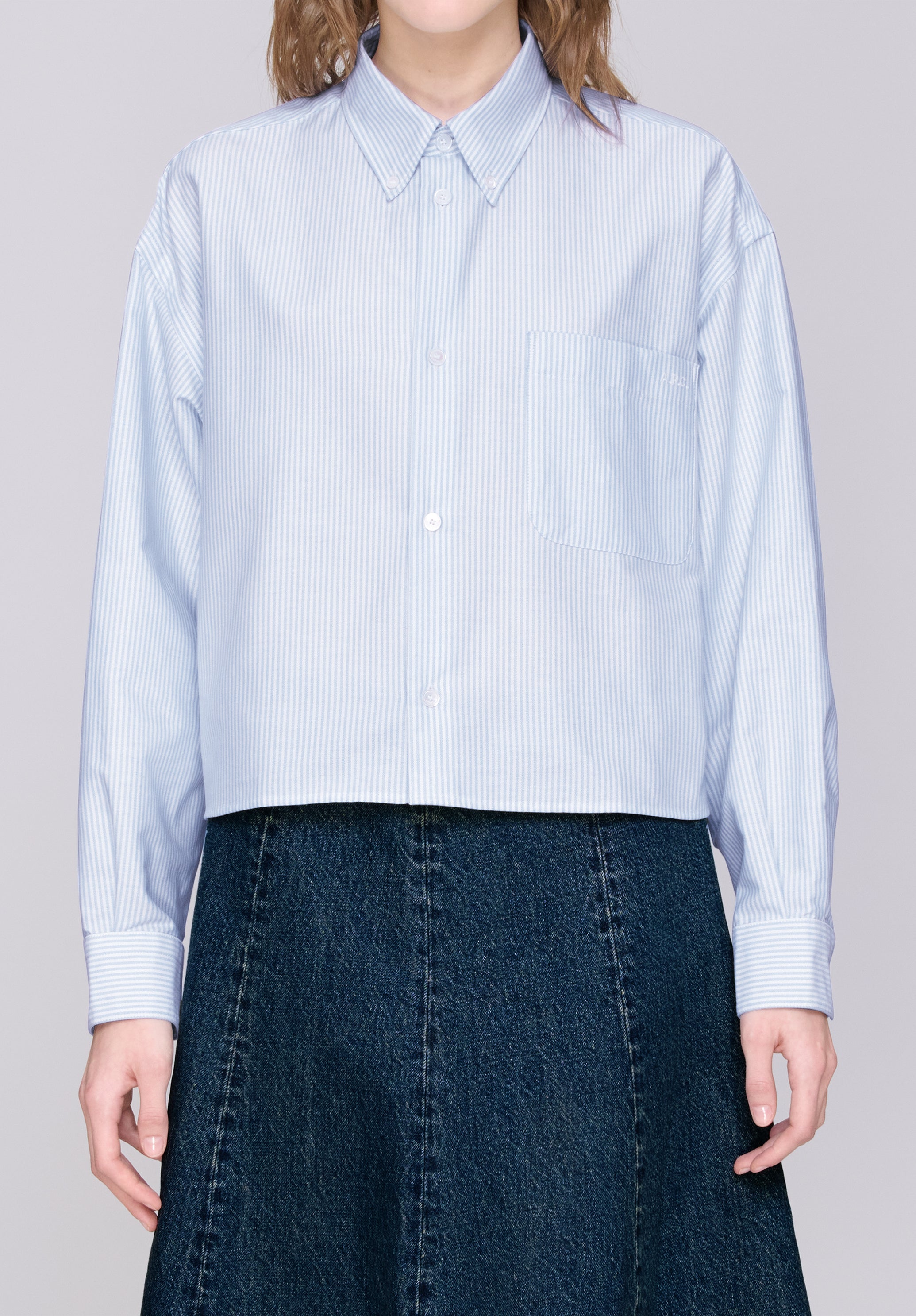 A.P.C. Sophia Button Down Hemd weiß Baumwolle 38