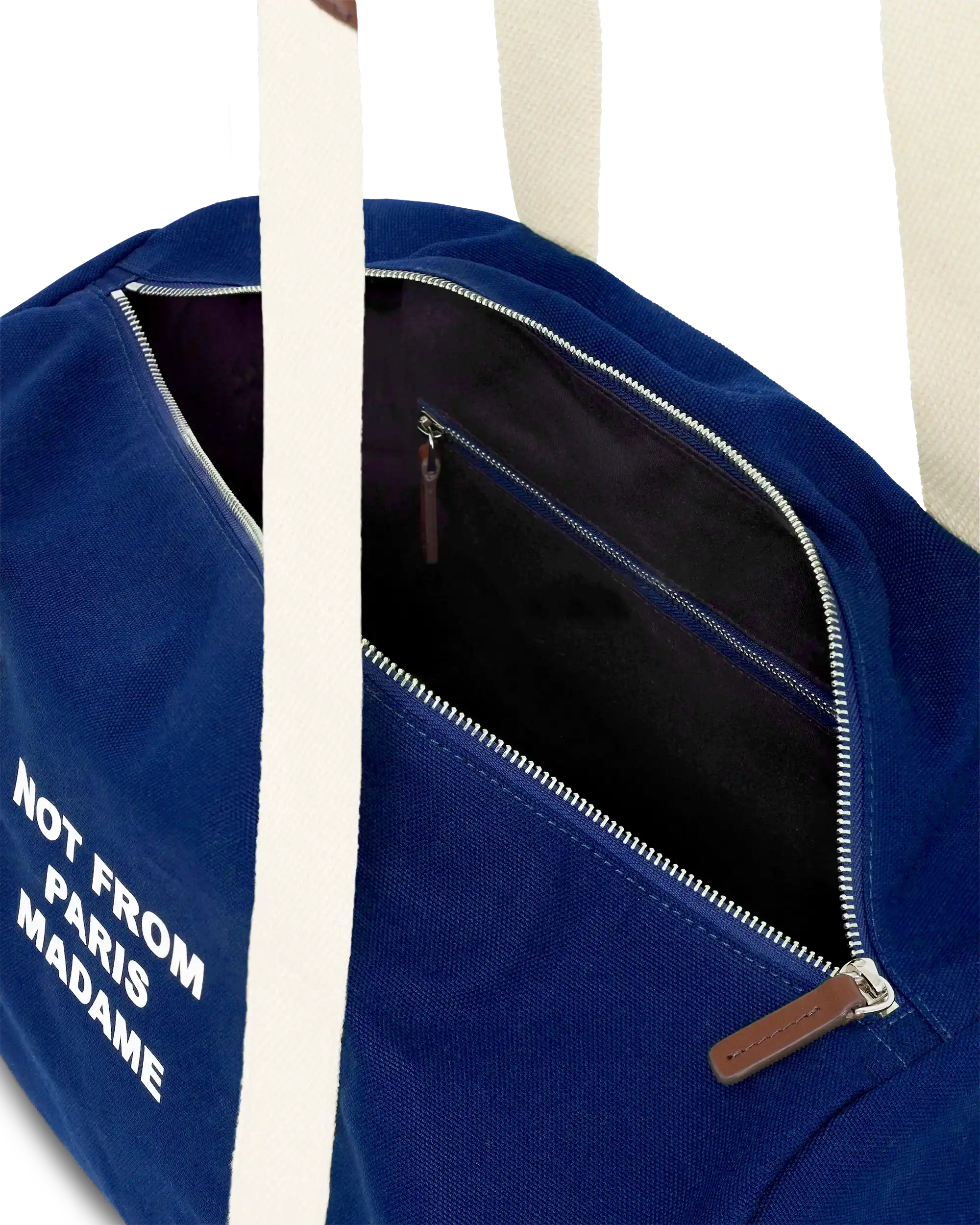 Drôle De Monsieur Slogan Gym Bag Sporttasche Blau Canvas