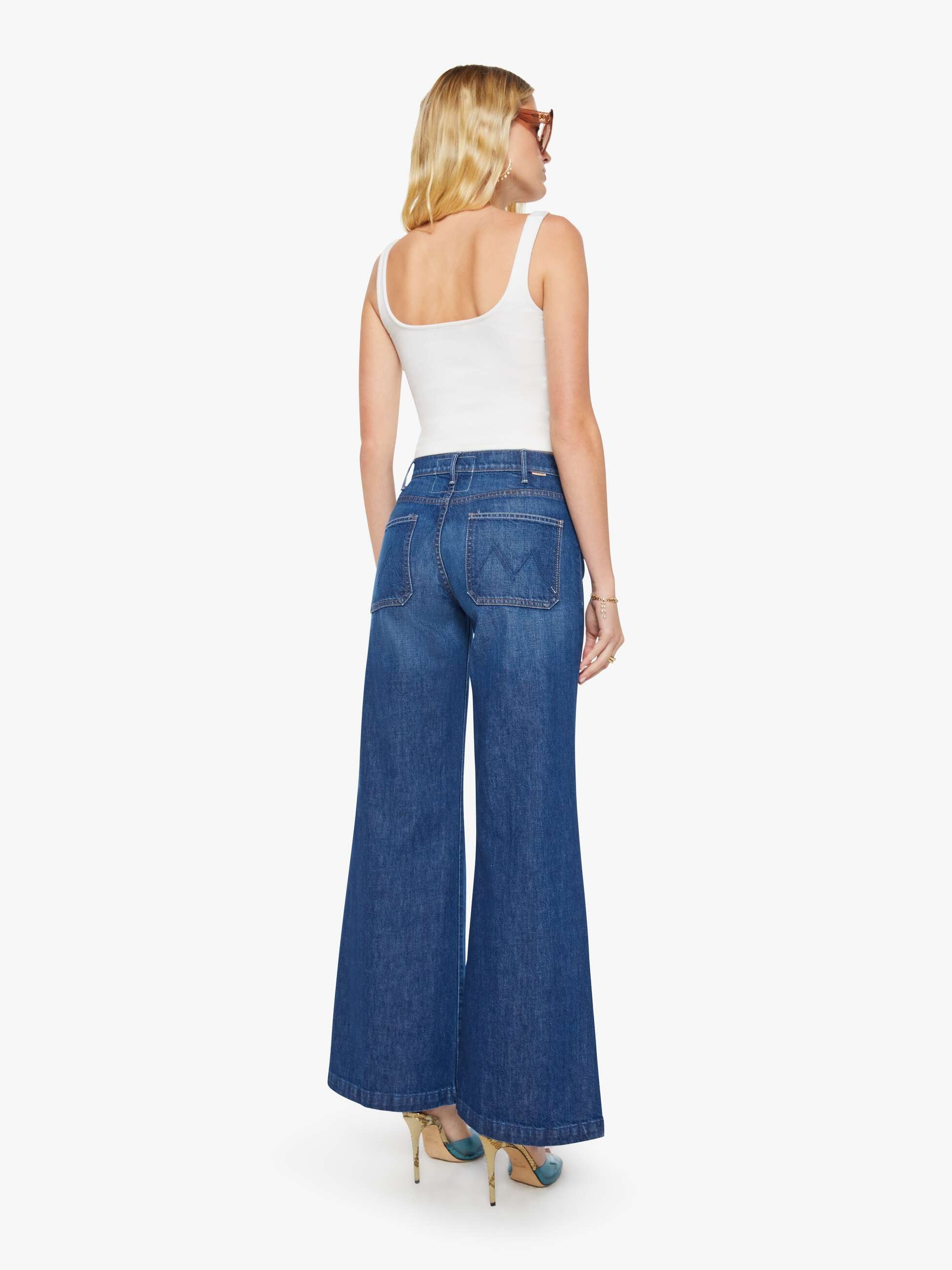 Mother Hustler Roller Wide Leg Jeans Made In The Shade