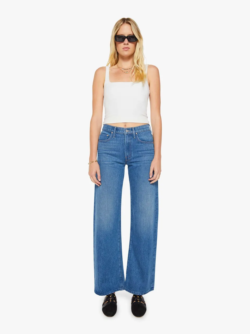 Mother Mid Rise Lasso Sneak Jeans Breaking New Ground
