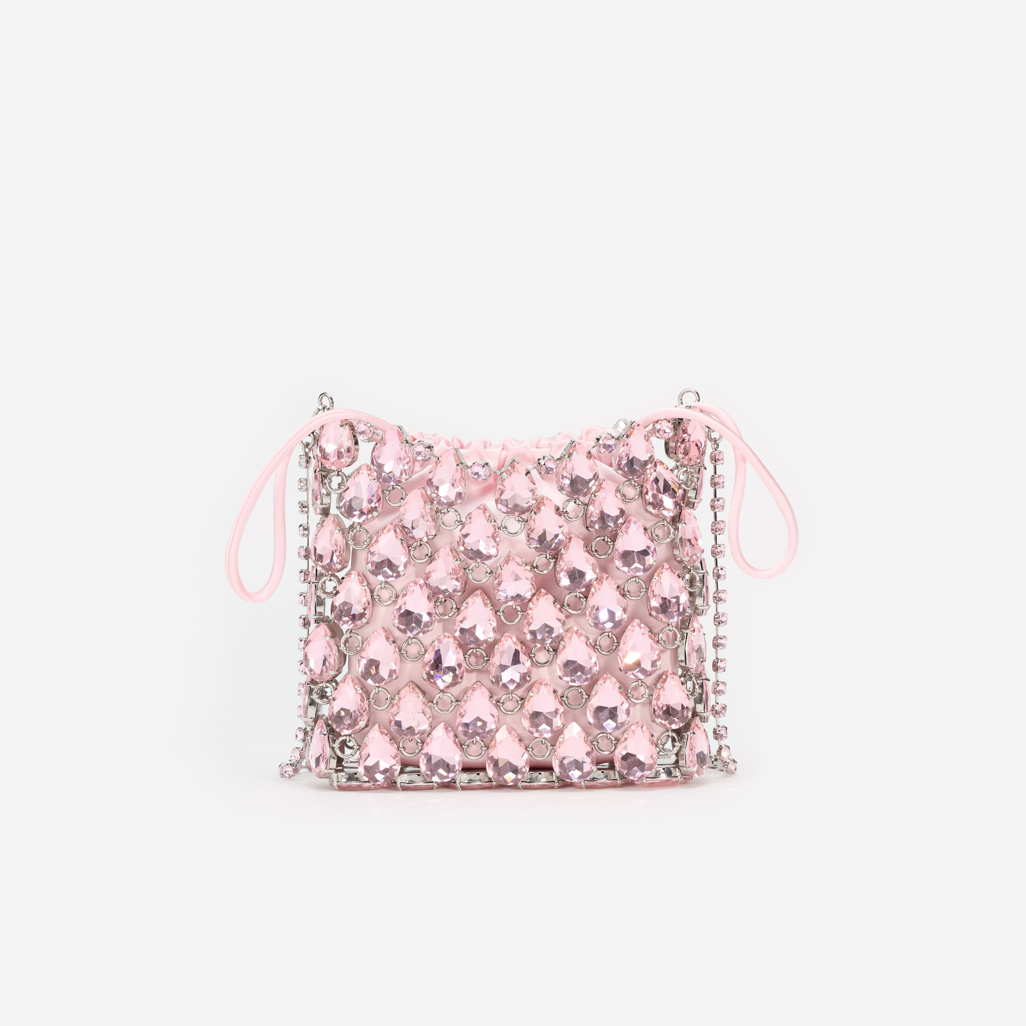 Self Portrait Pink Crystal Chainmail Mini Tasche Pink