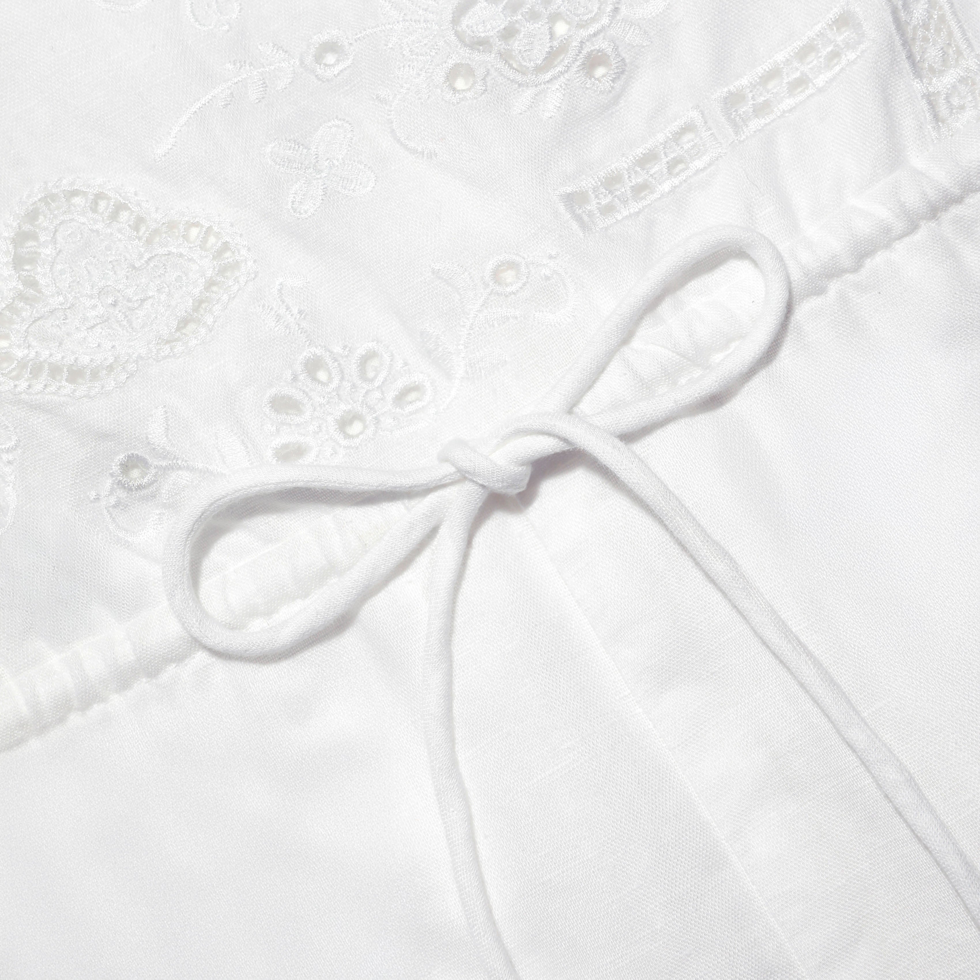 Self Portrait White Embroidered Playsuit Jumpsuit Weiß UK 6