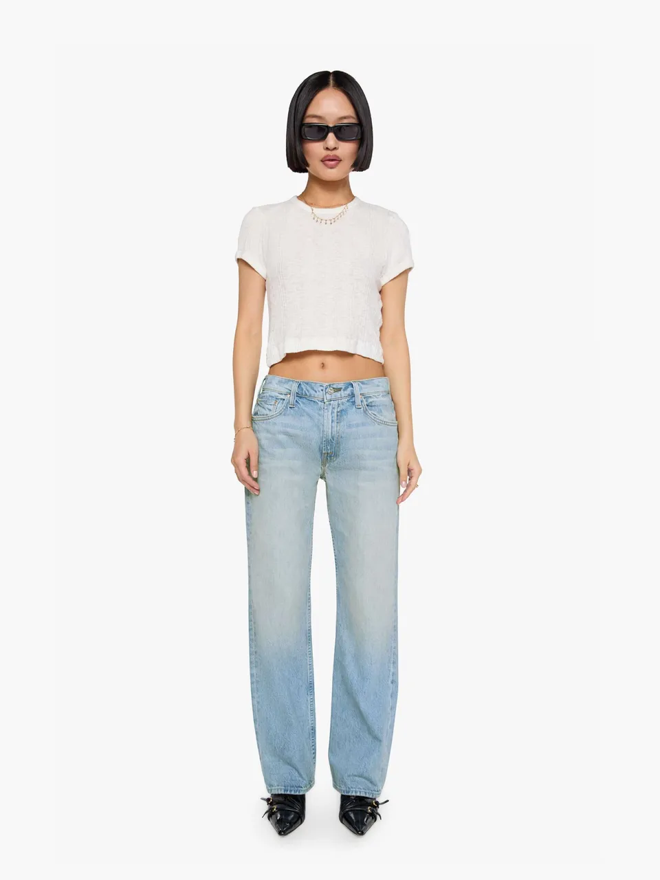 Mother The Lil Reifler Petite Jeans Daydreamer Hellblau