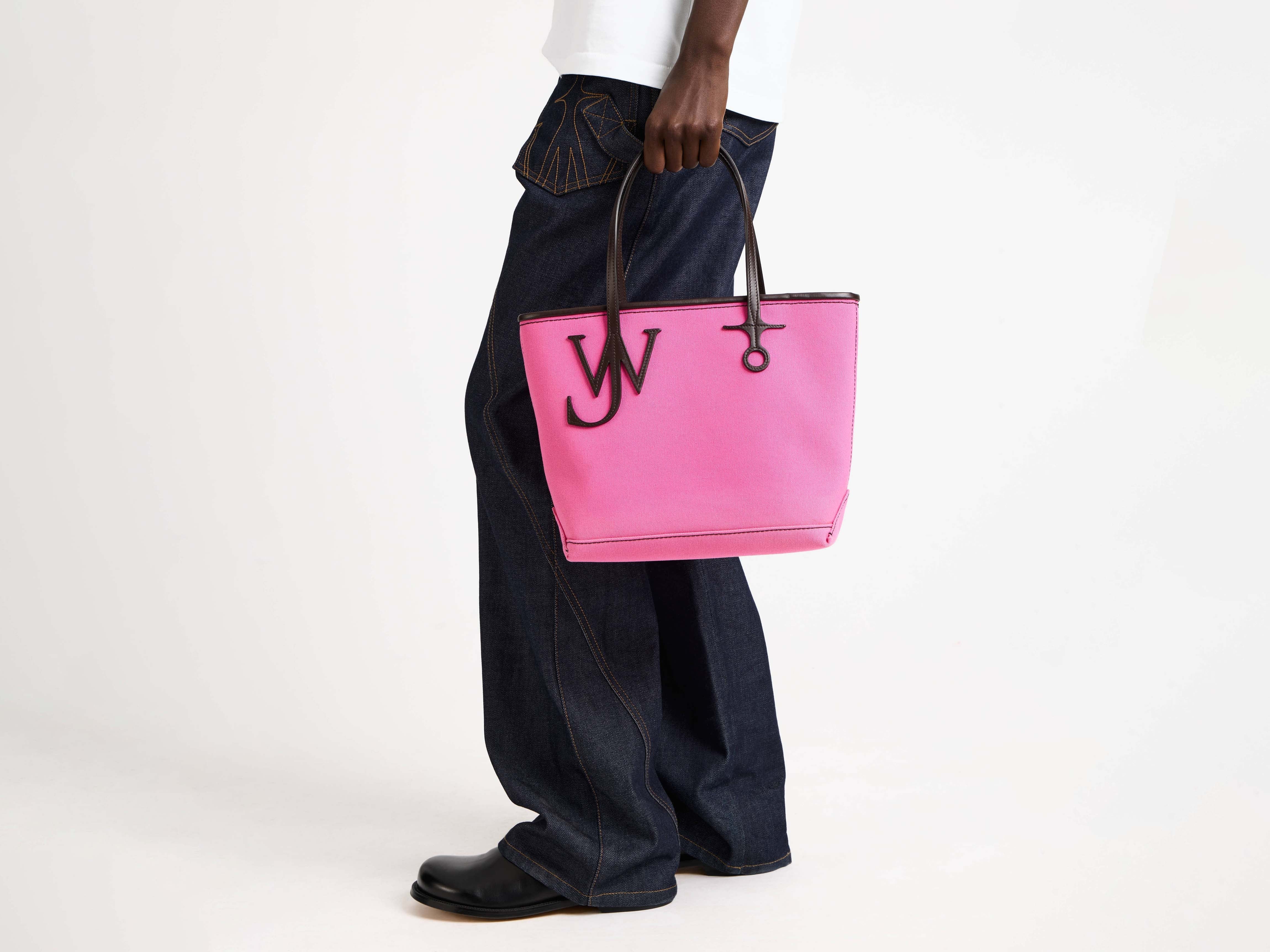 J.W.Anderson Anchor Tote Small pink Canvas Leder Henkel