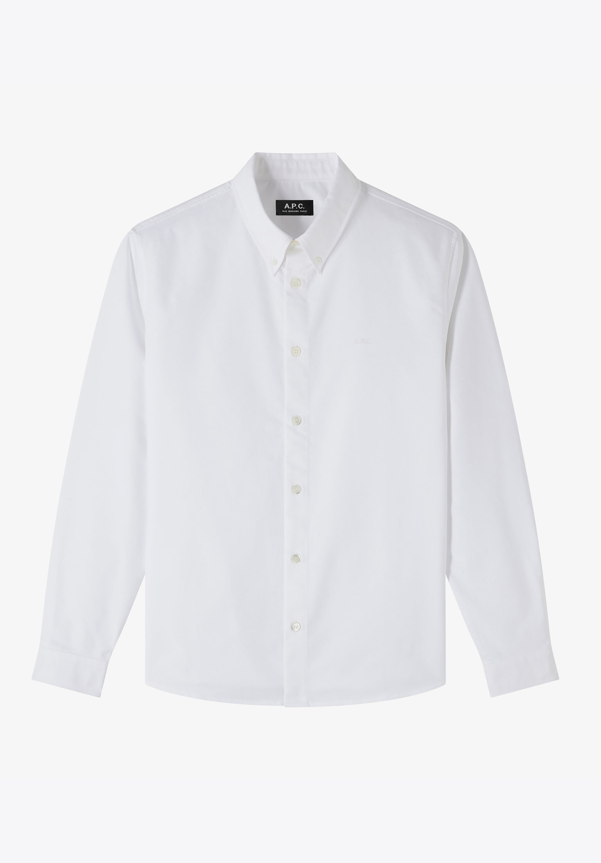 A.P.C. Greg Hemd Bio-Baumwolle Knopfkragen Stickerei