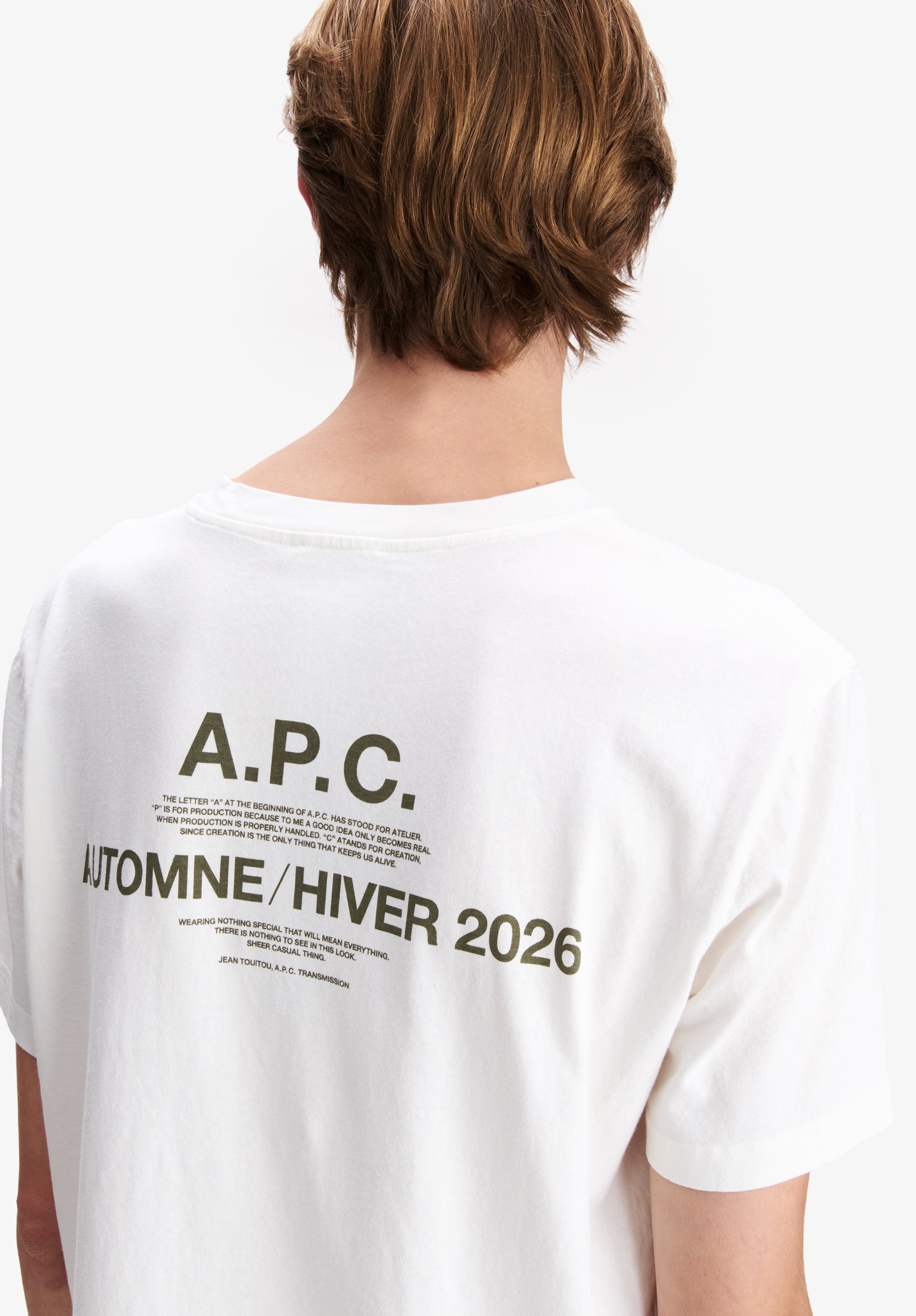 A.P.C. Herbst 26 T-Shirt cremeweiß Bio M