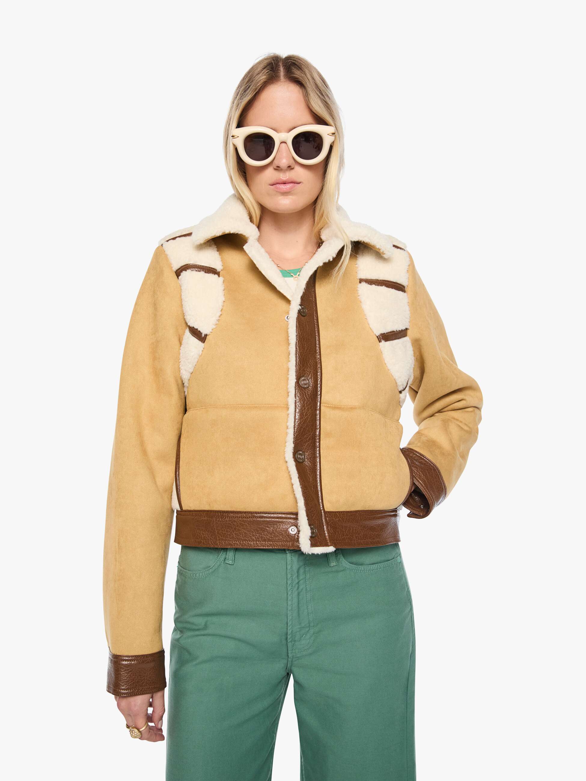 Mother The Tripper Puffer Jacke Mixed Media Khaki
