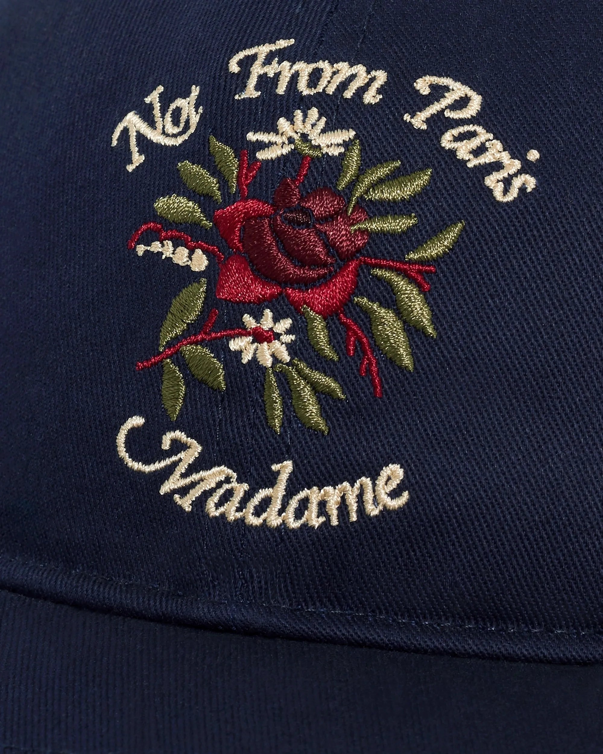 Drôle De Monsieur Slogan Rose Cap Navy Baumwolle