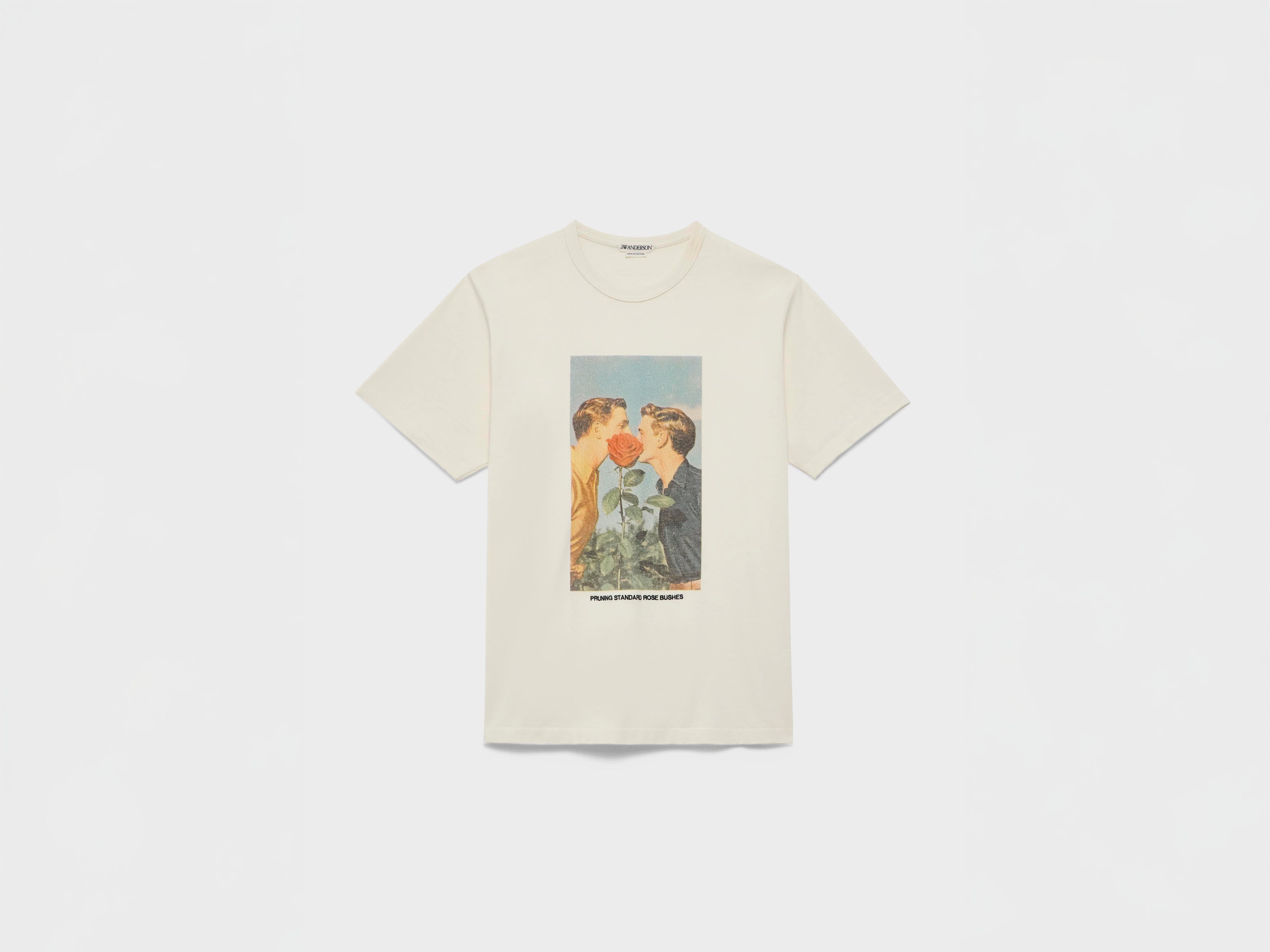 J.W.Anderson Kissing Rose Bush T-Shirt Ecru Baumwolle