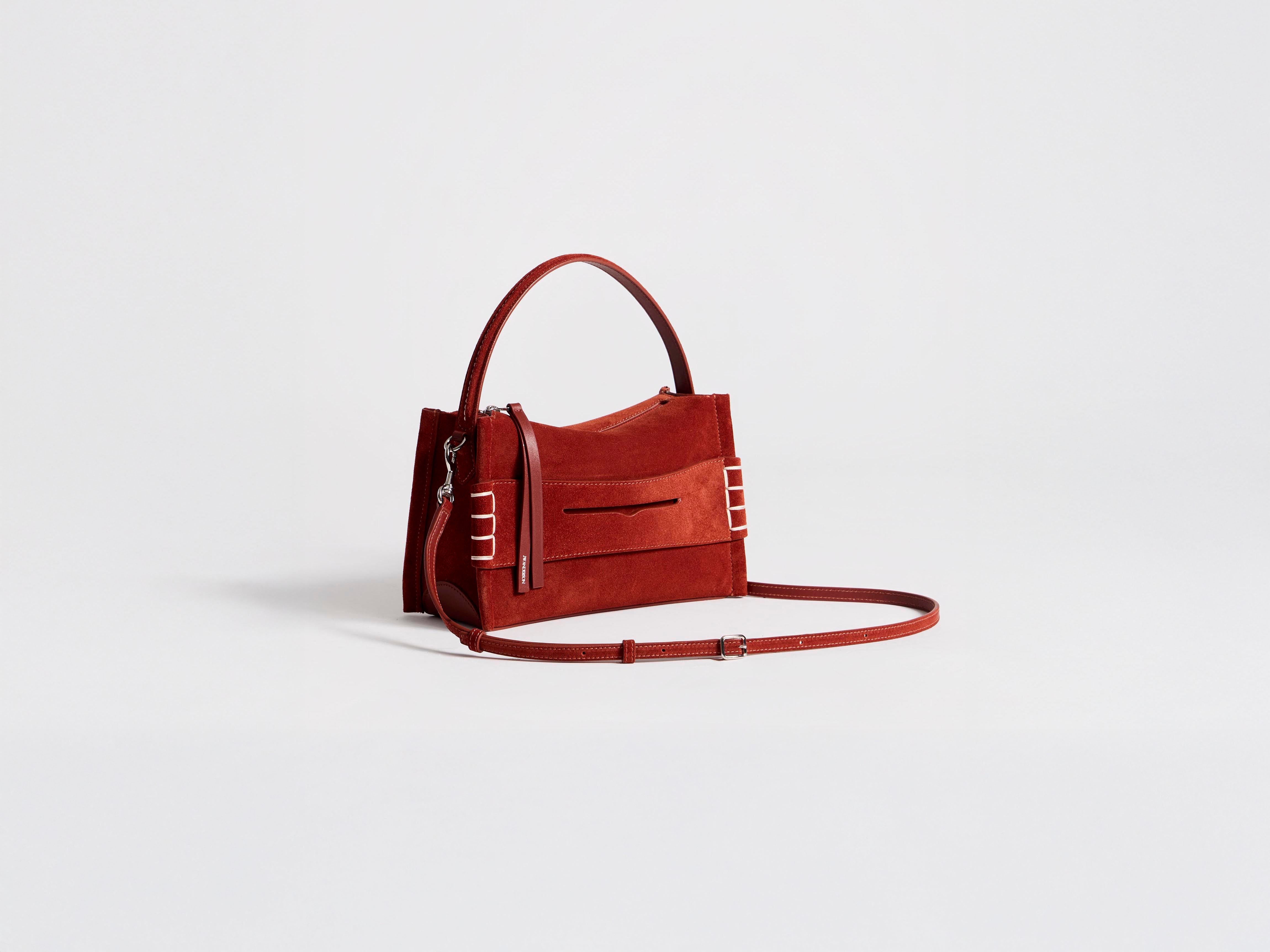 J.W.Anderson Small Loafer Bag Tasche Rost Wildleder