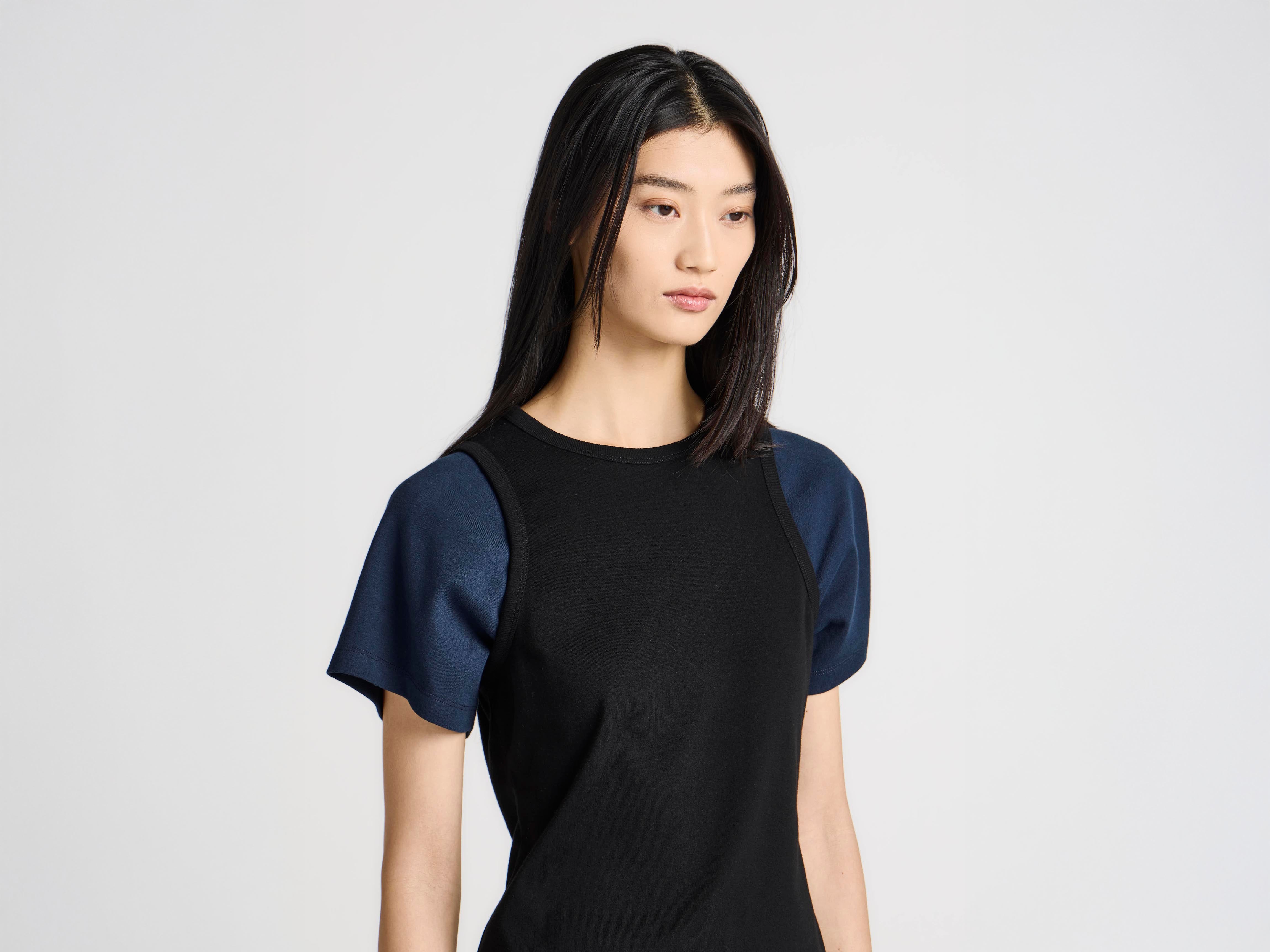 J.W.Anderson Double-Layered T-Shirt Damen Schwarz Navy