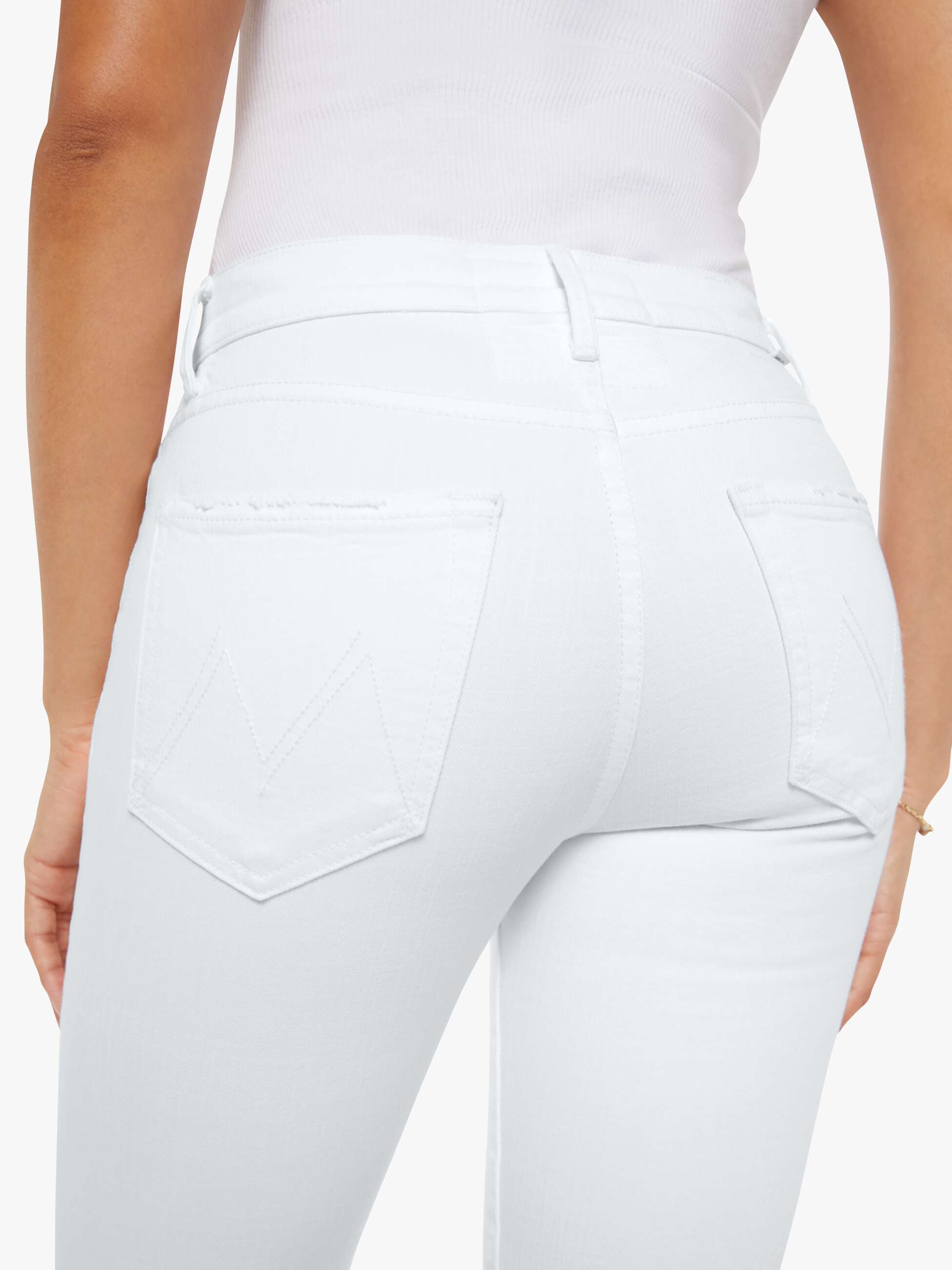 MOTHER Lil Kick It Petite Jeans Totally Innocent Weiß