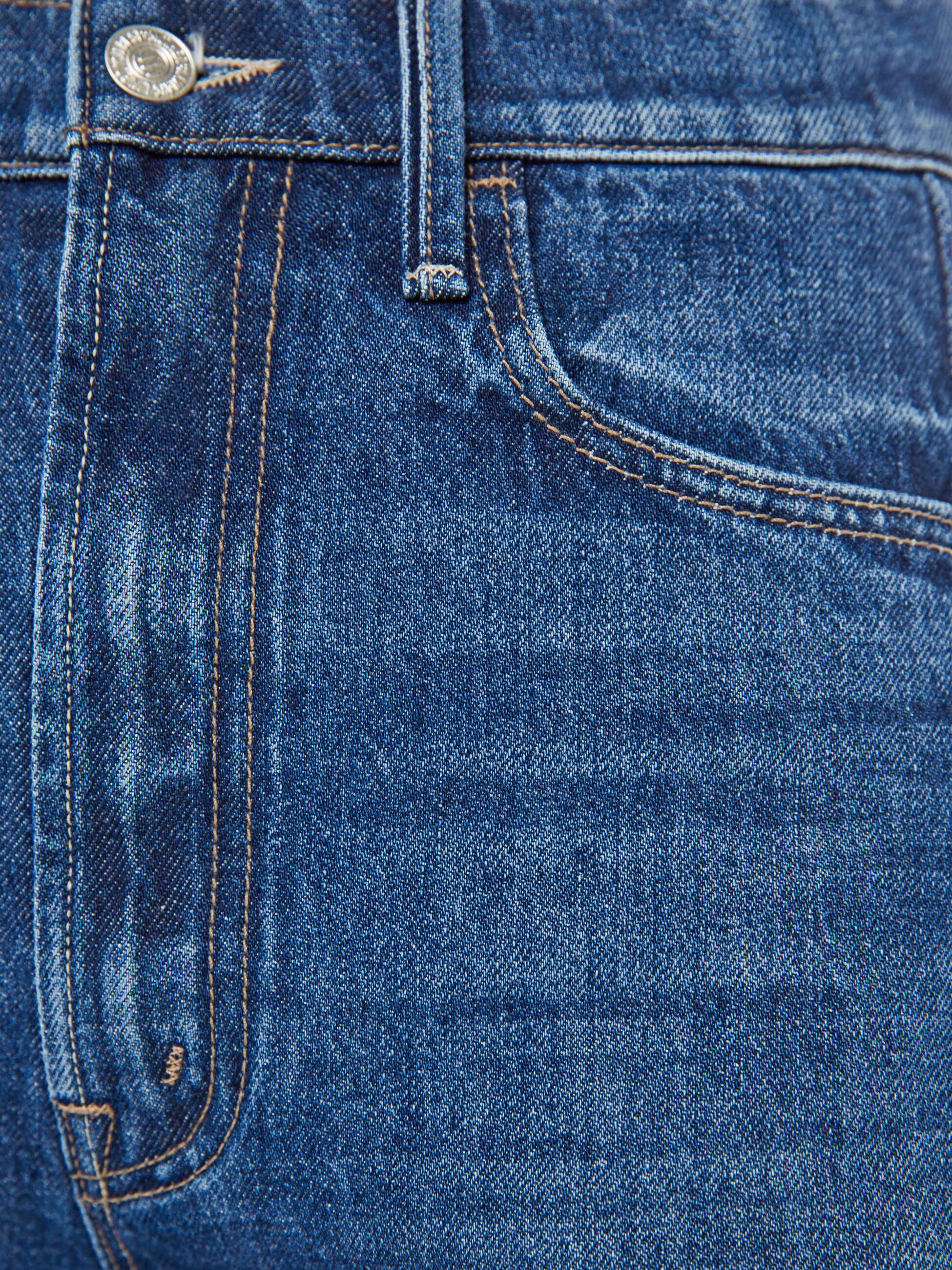Mother Half-Pipe Bermuda Fray Jeansshorts Dunkelblau