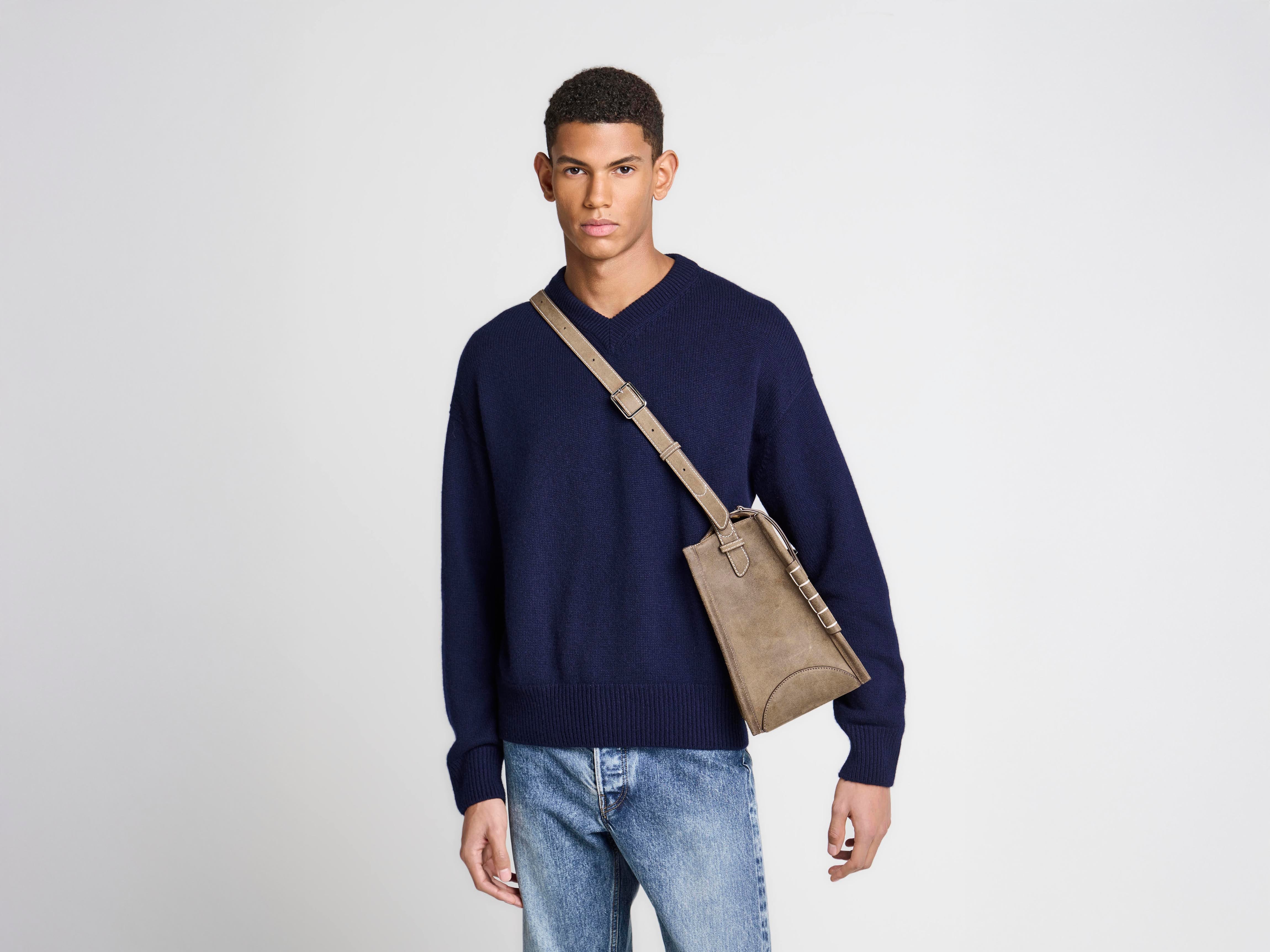 J.W. Anderson Messenger Loafer Bag Dunkeltaupe Velours