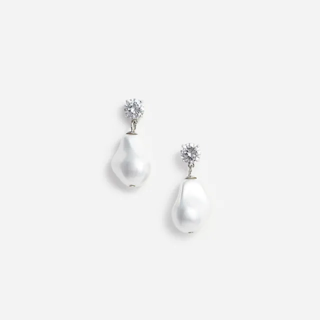 Self Portrait Mottled Pearl Ohrringe Creme Kristall