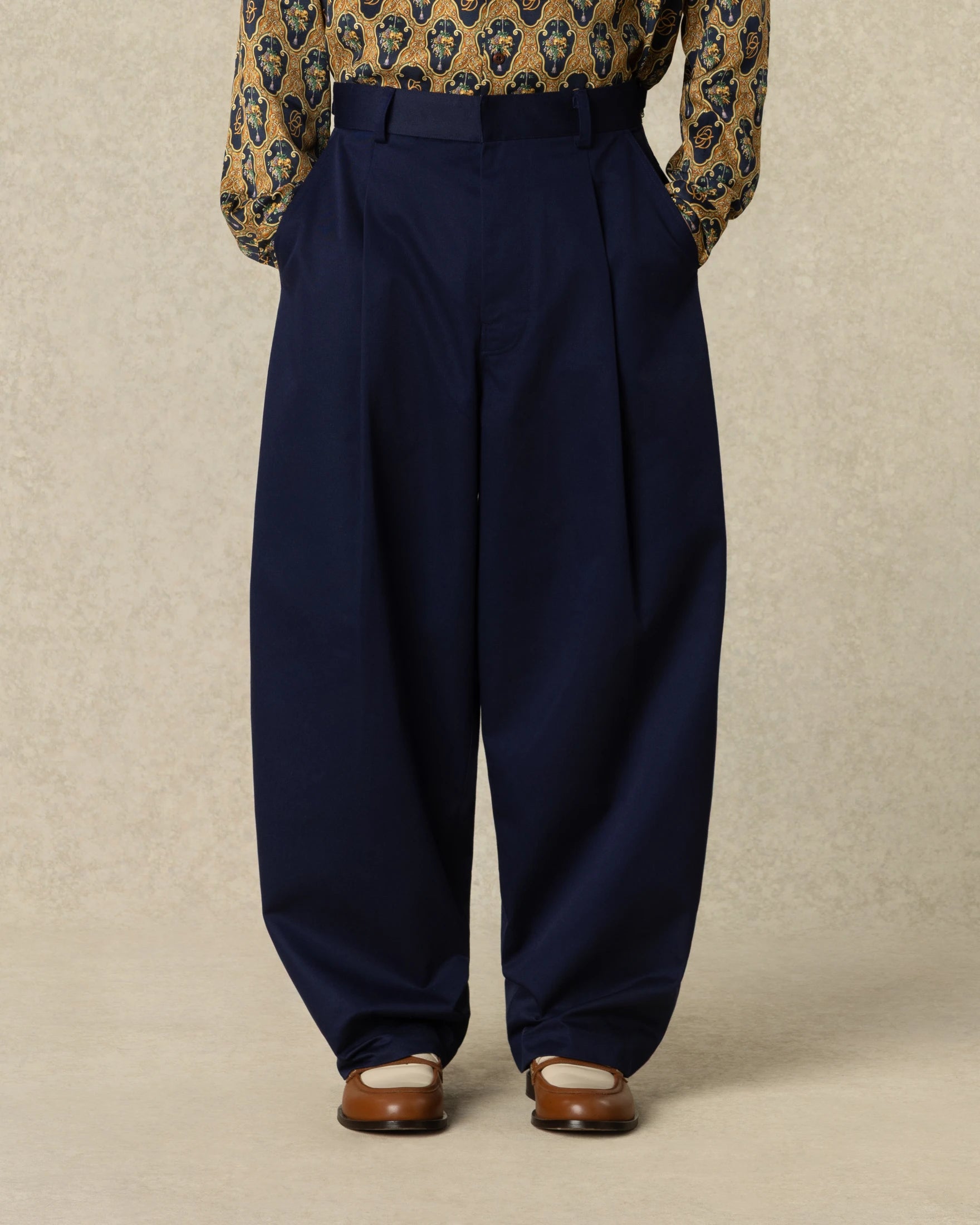 Drôle De Monsieur Twill Pantalon Ballon Hose Navy Polyester