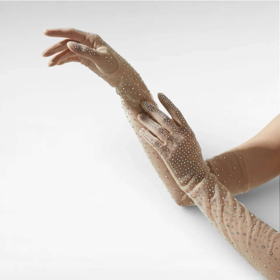 Gedebe Crystal Gloves Handschuhe Tüll Gr. M